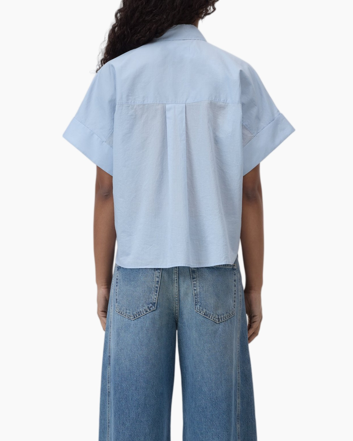 hemd, knopen-overhemd, korte mouwen, lichtblauw, kraag