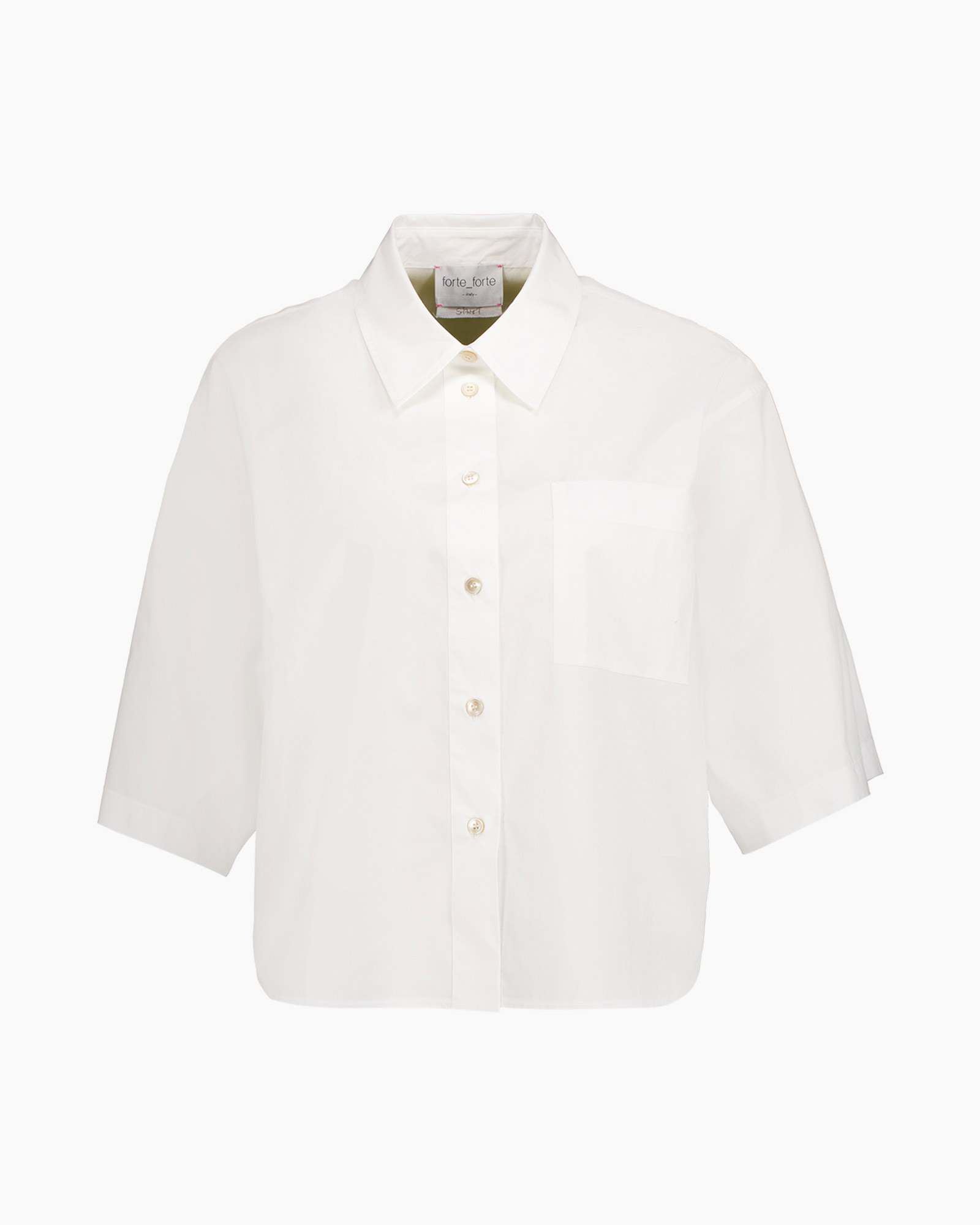 Blouse Bci Cotton Popline Half Sleeve Satin Detail Off White