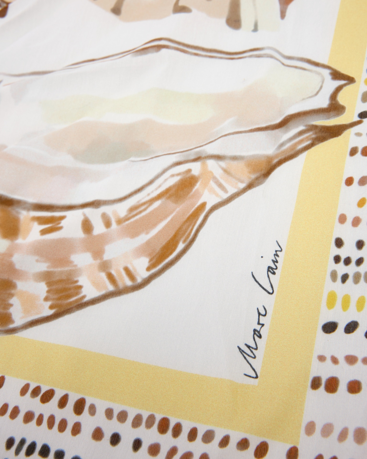 bandana, sjaal, patroon, punten, geel