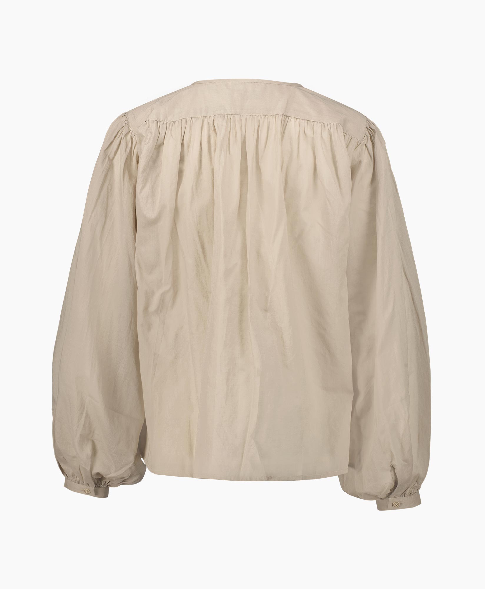 Closed Blouse Gathered Blouse Grijs