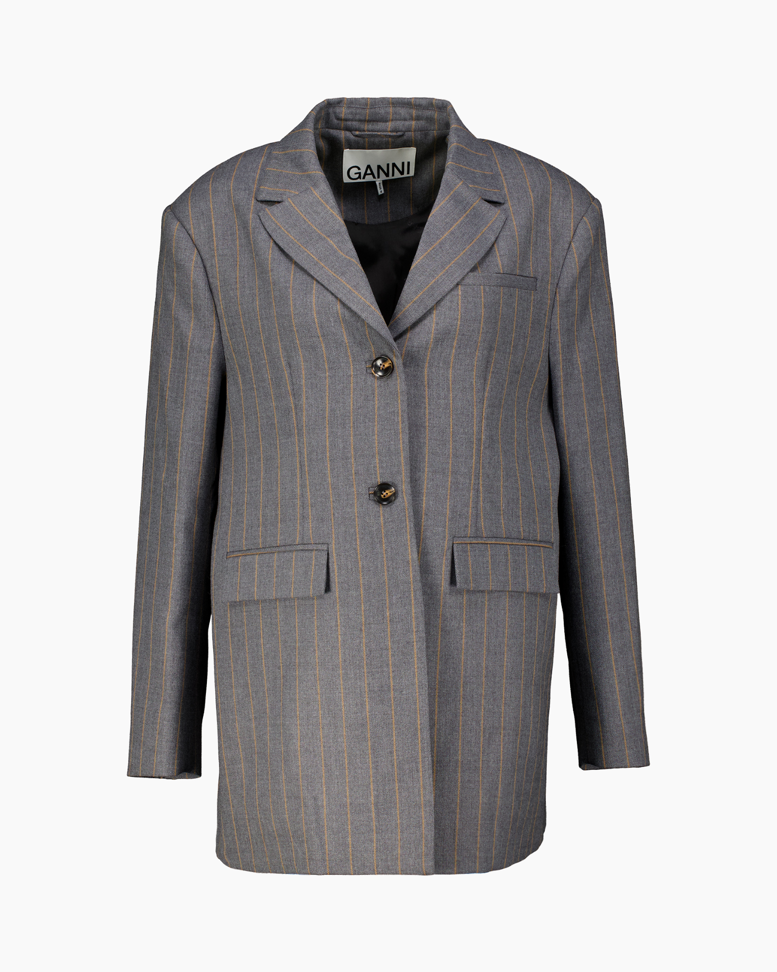 Blazer Wool Stripe Grijs