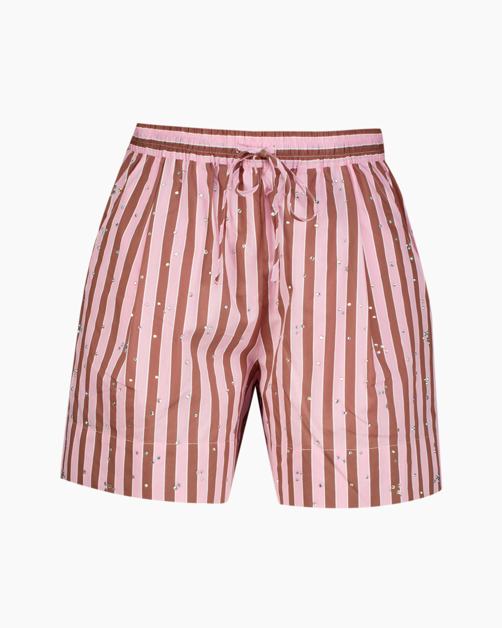 shorts, pink, striped, drawstring, sequins
