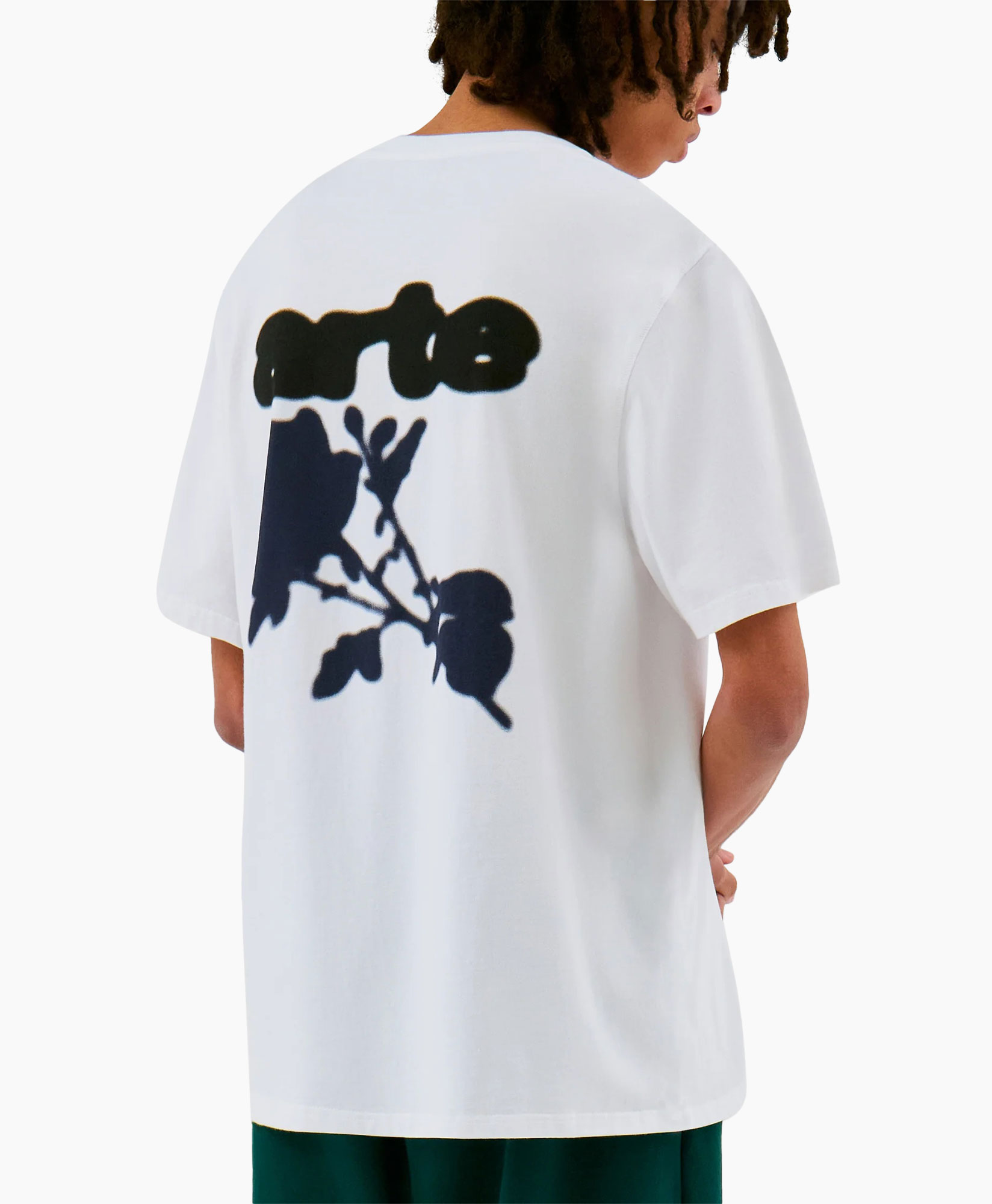 T-shirt Korte Mouw Blur Back Flower T-shirt Wit