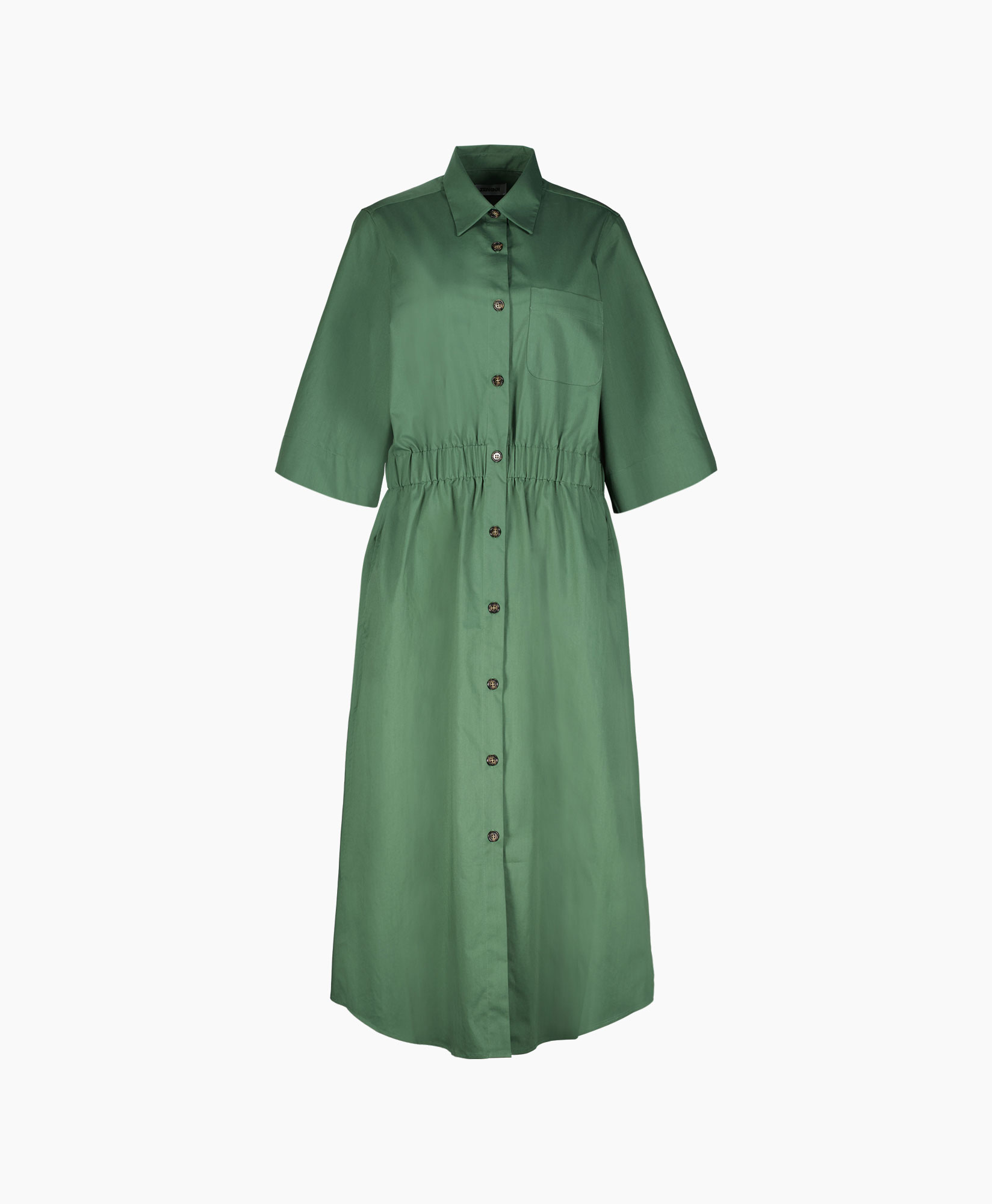 Zenggi Midi Jurk R01-1003-712 midden groen