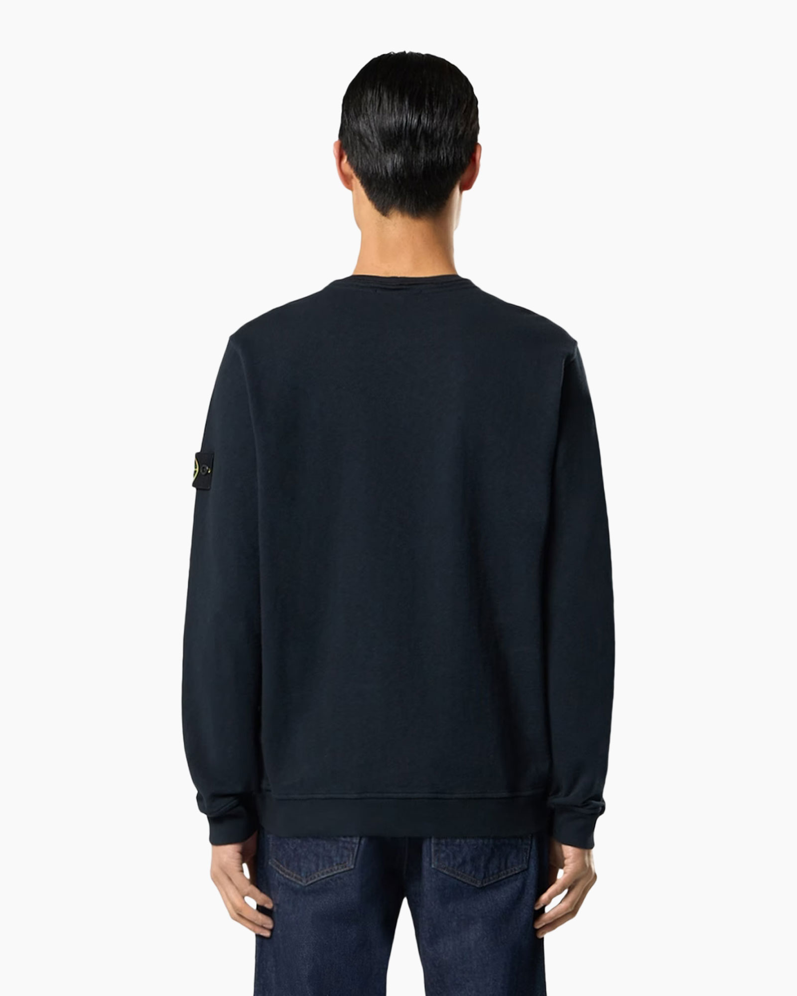 sweatshirt, rokkenhals, langemouw, marineblauw, effen