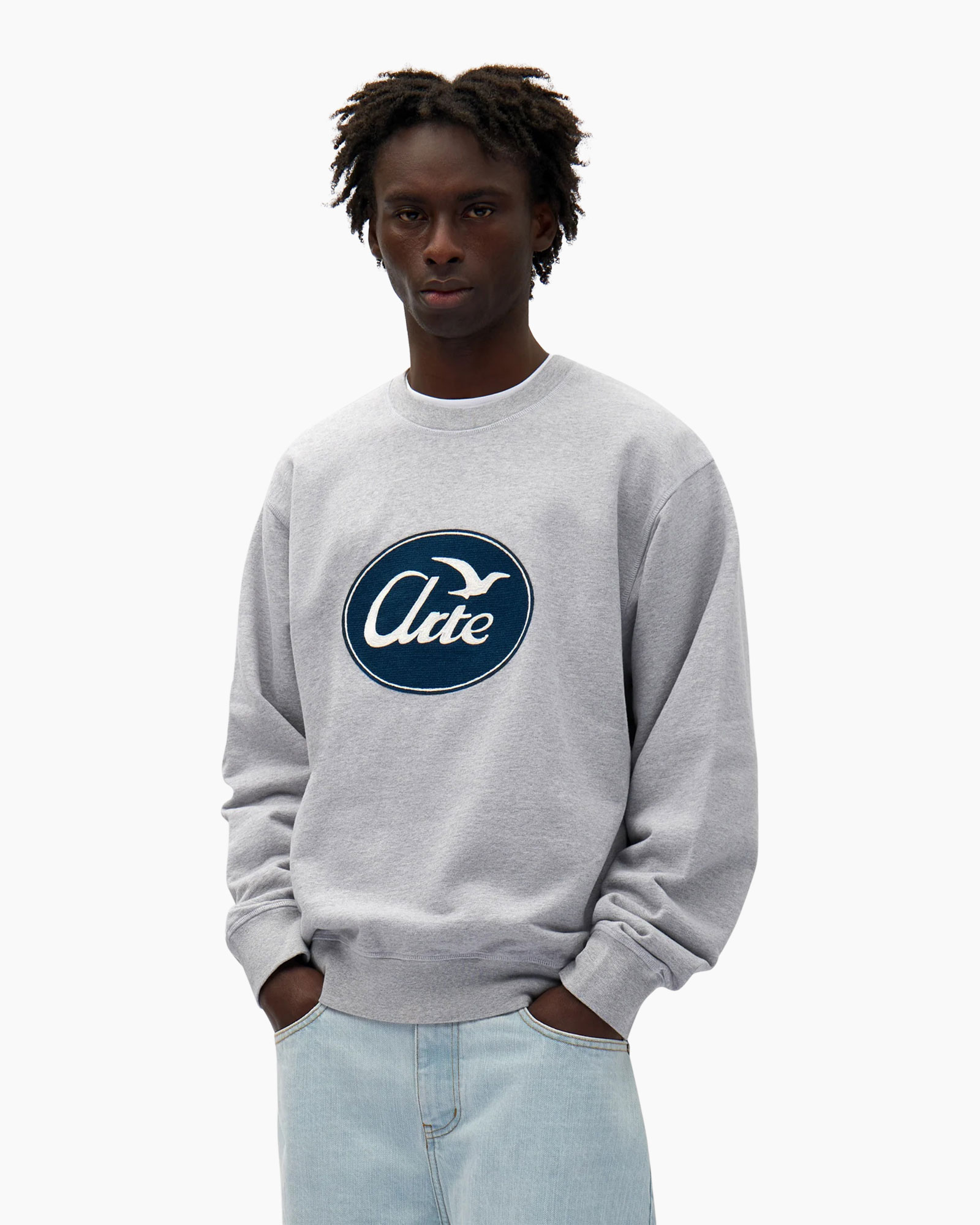 Sweater Circle Bird Logo Crewneck Grijs