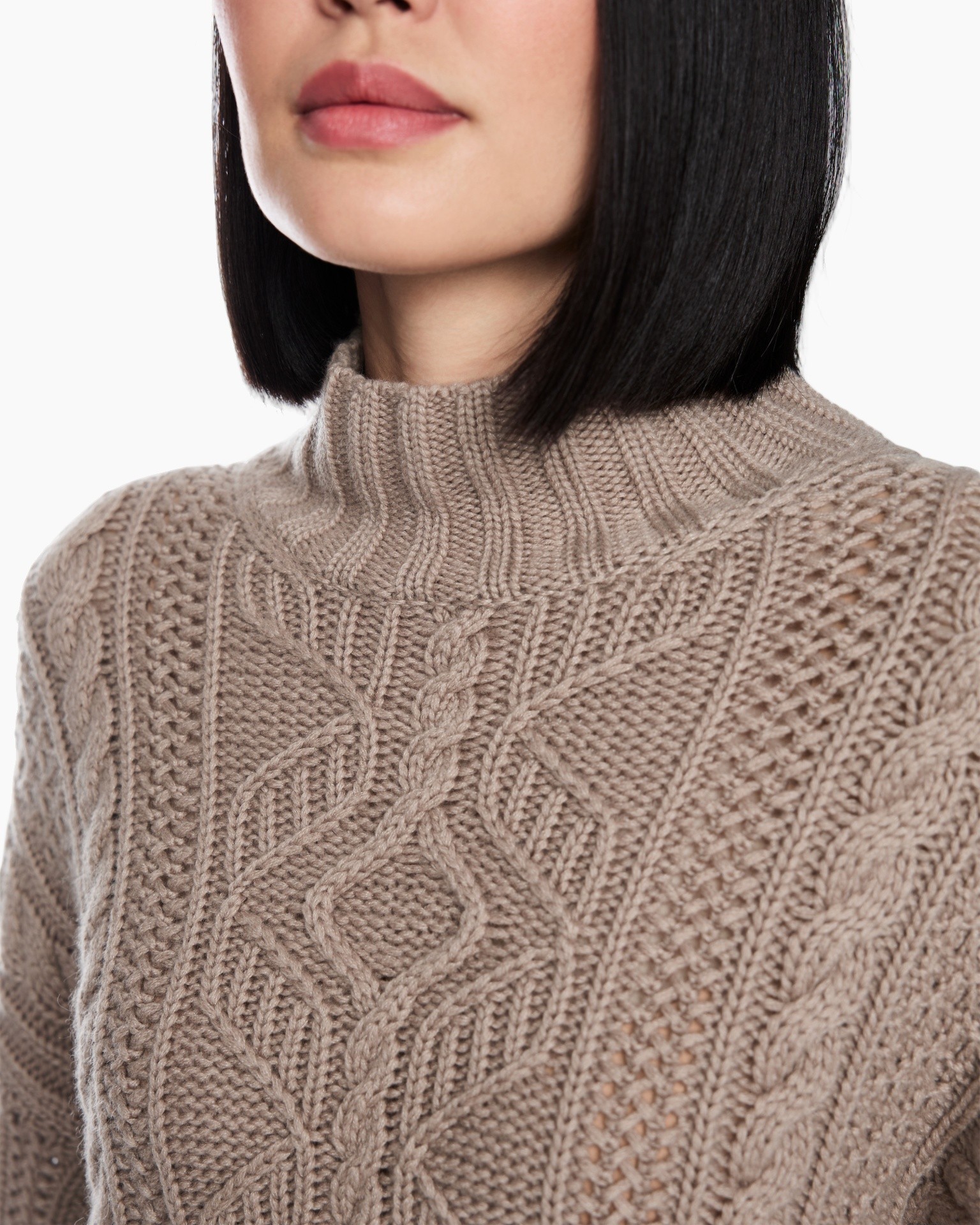 rolkraag, breisel, kabelbreisel, beige, pullover