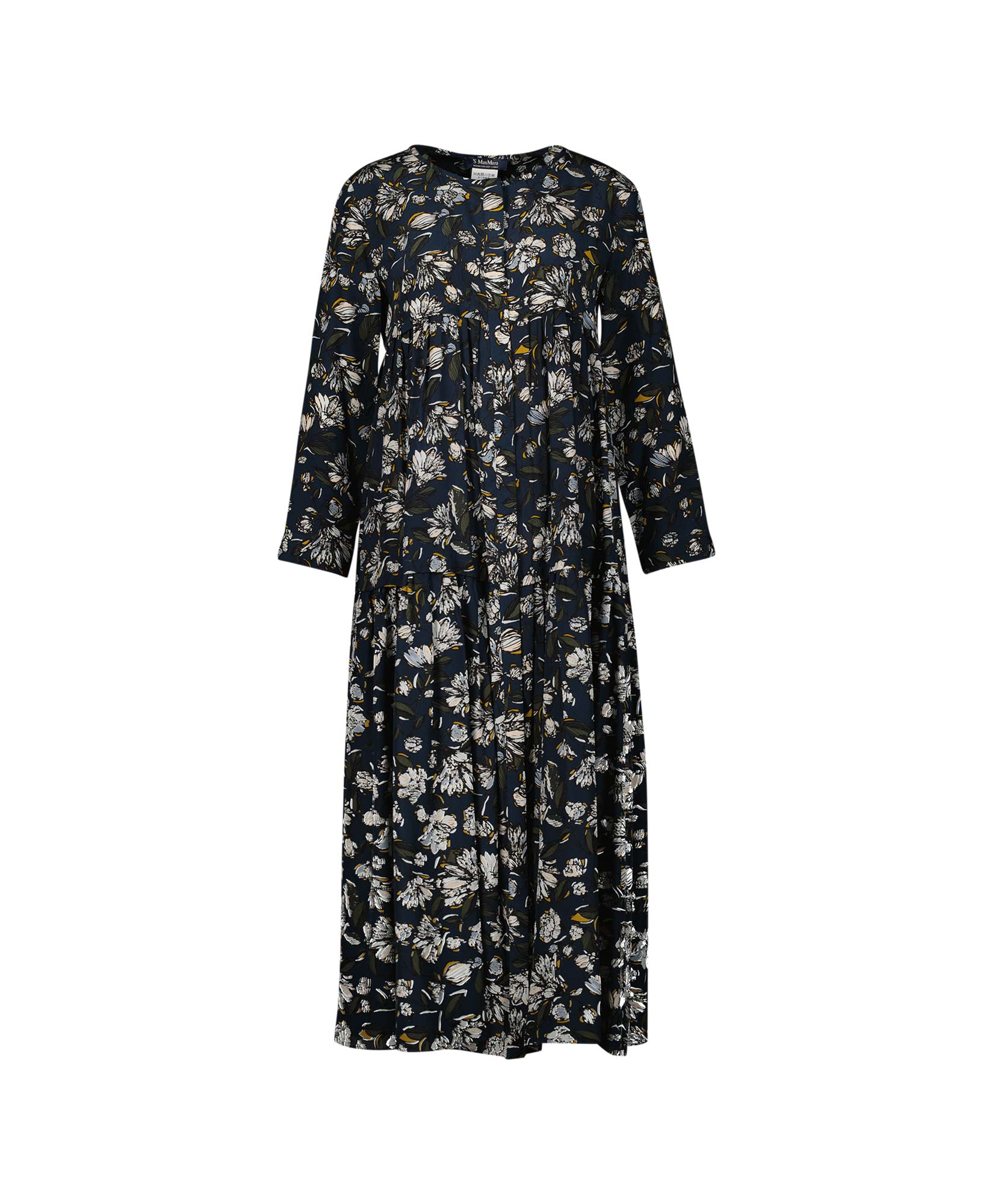 S Maxmara Maxi Jurk Tabacco Petrol