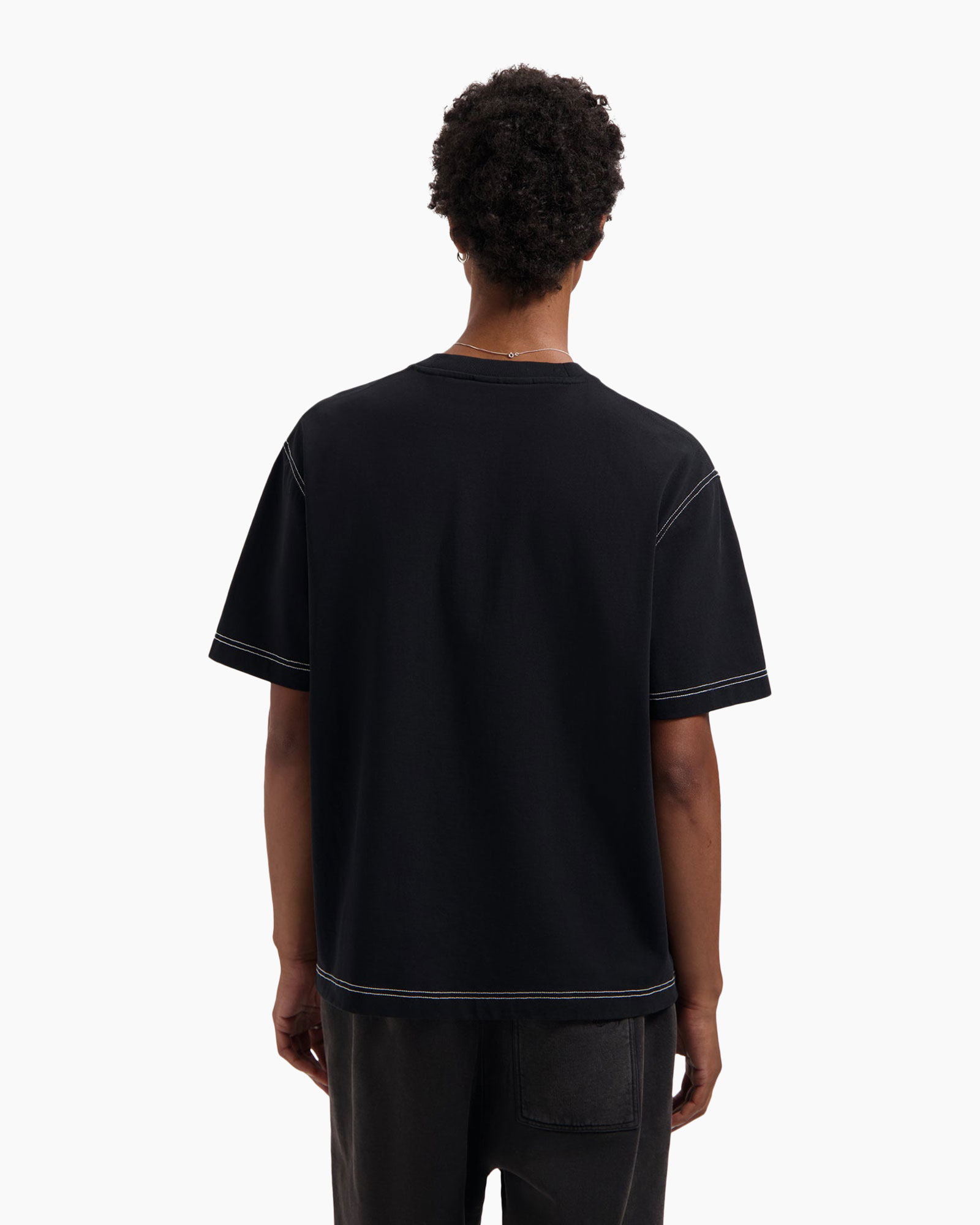 T-shirt Korte Mouw Contrast Signature Zwart