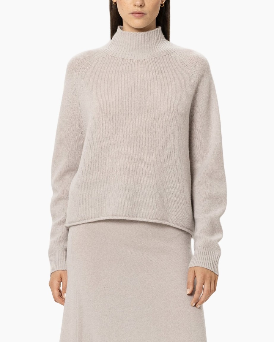 rolkraag, brei sweater, beige, langemouw, zacht