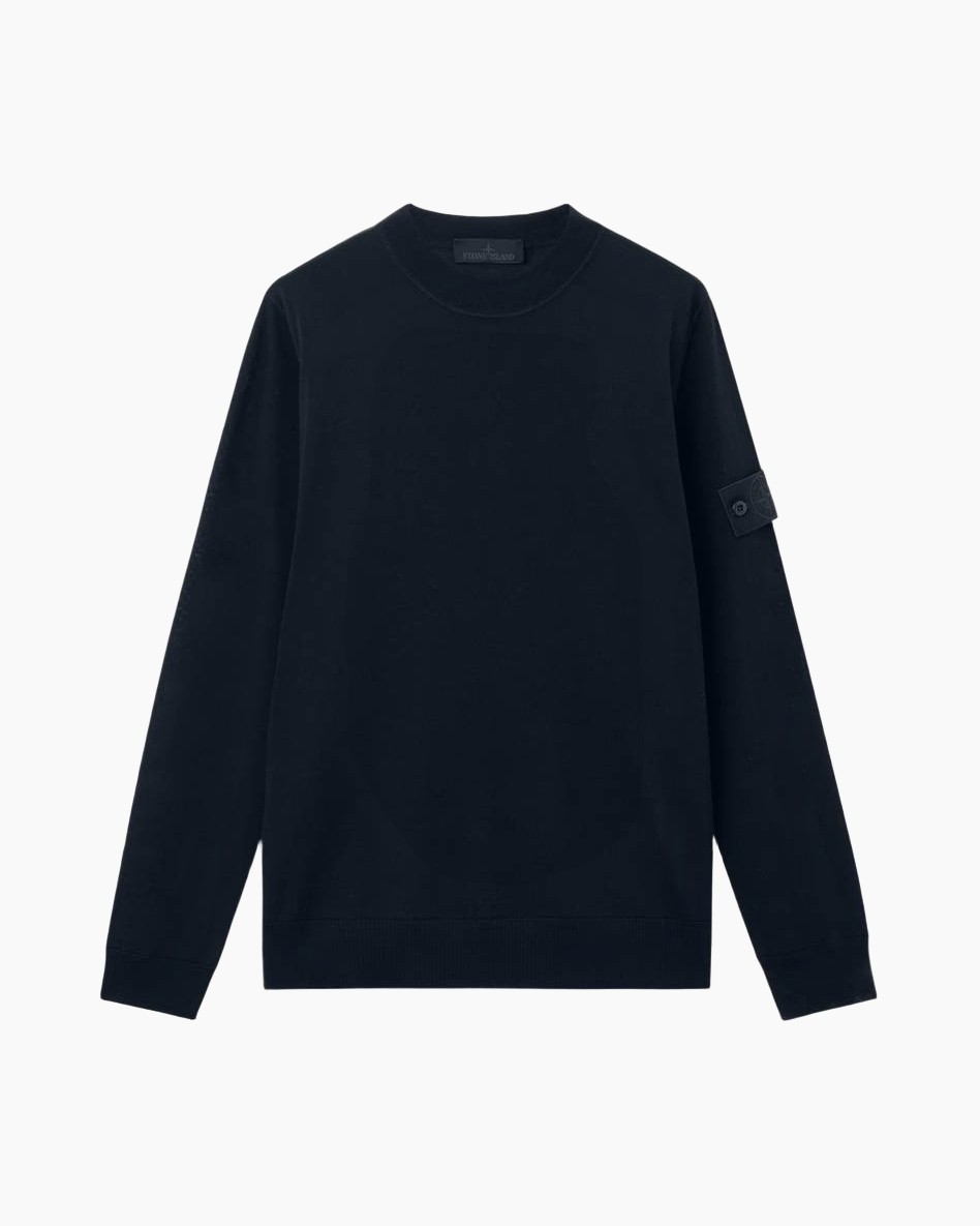 sweatshirt, col-achtige, lange mouwen, effen, donkerblauw