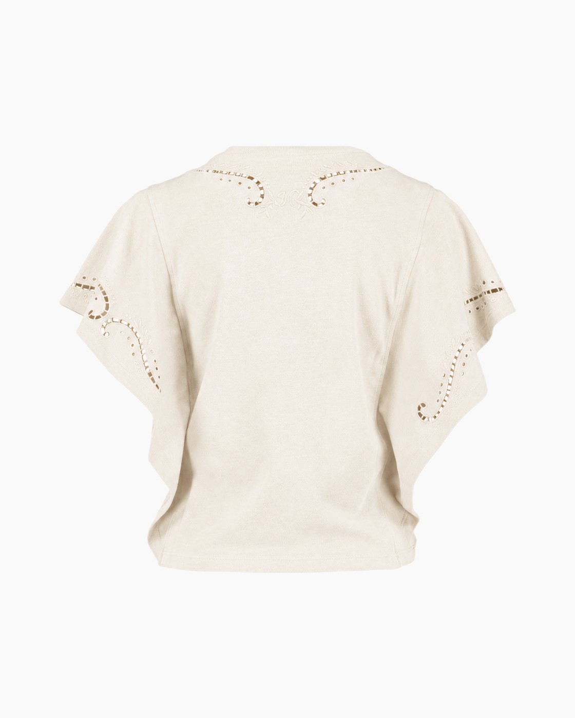 top, blouse, eyelet, borduursel, beige