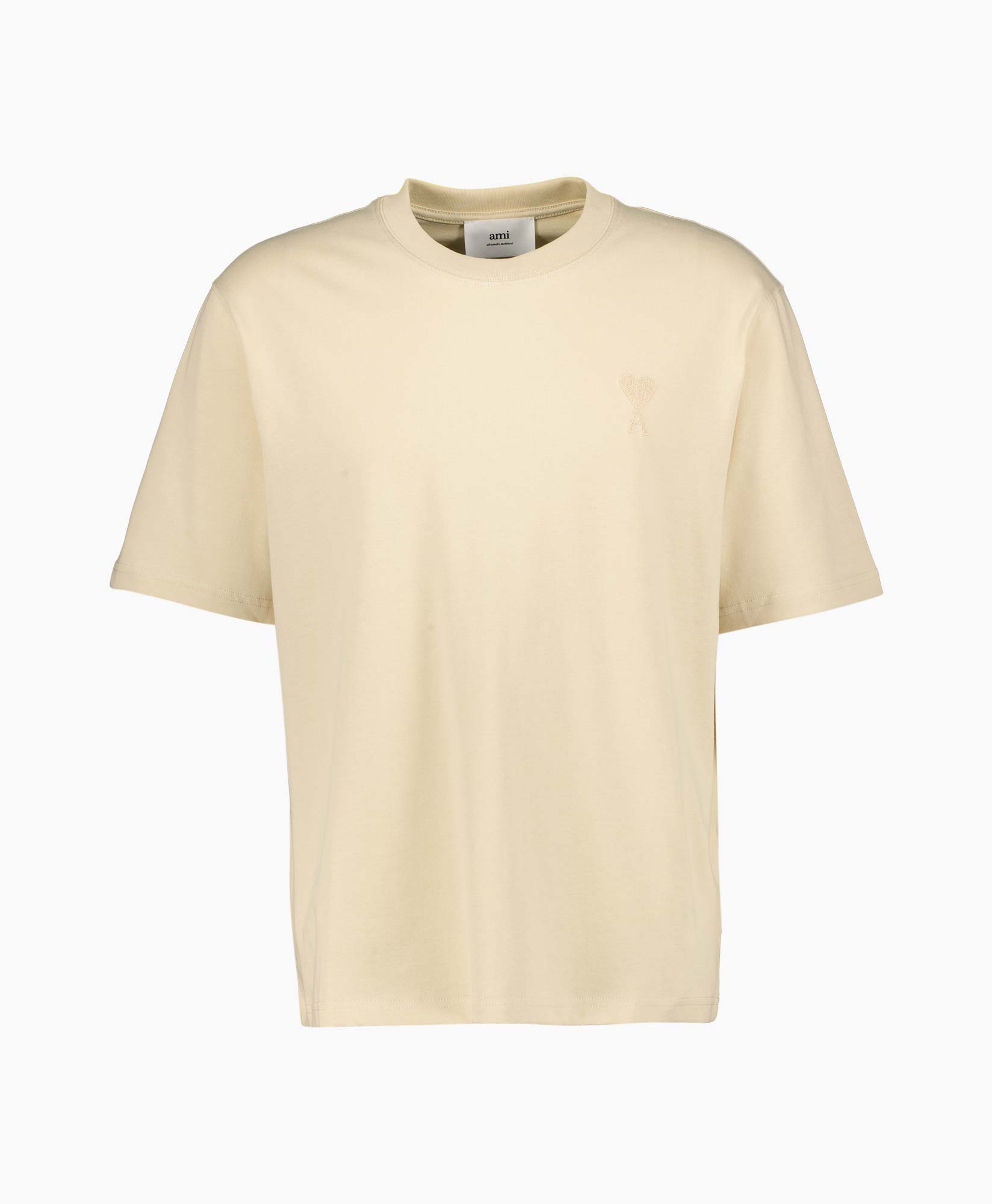 Ami T-shirt Ami De Coeur Heavy Organic Beige