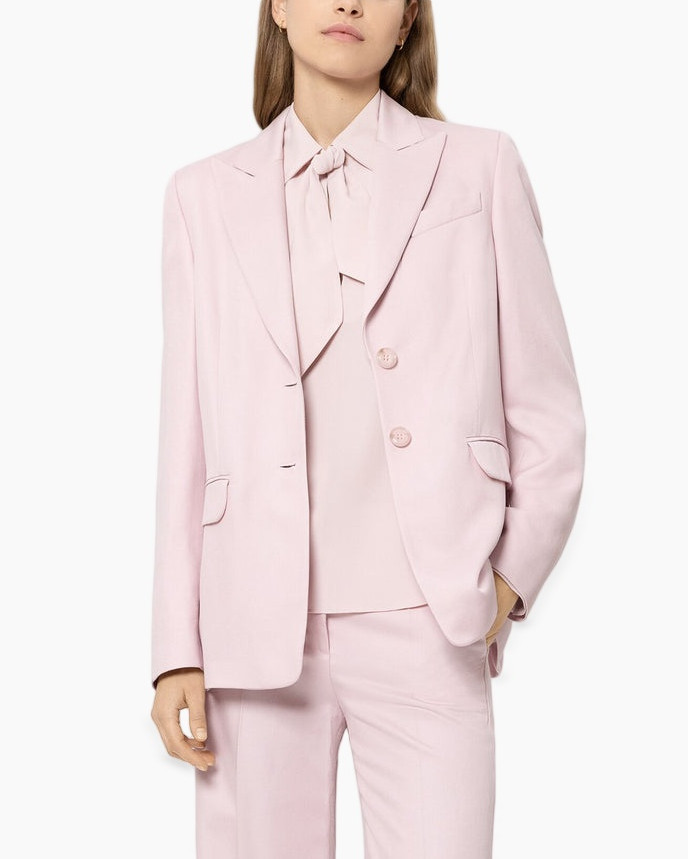 blazer, kostuum, roze, kleur: roze, revers?