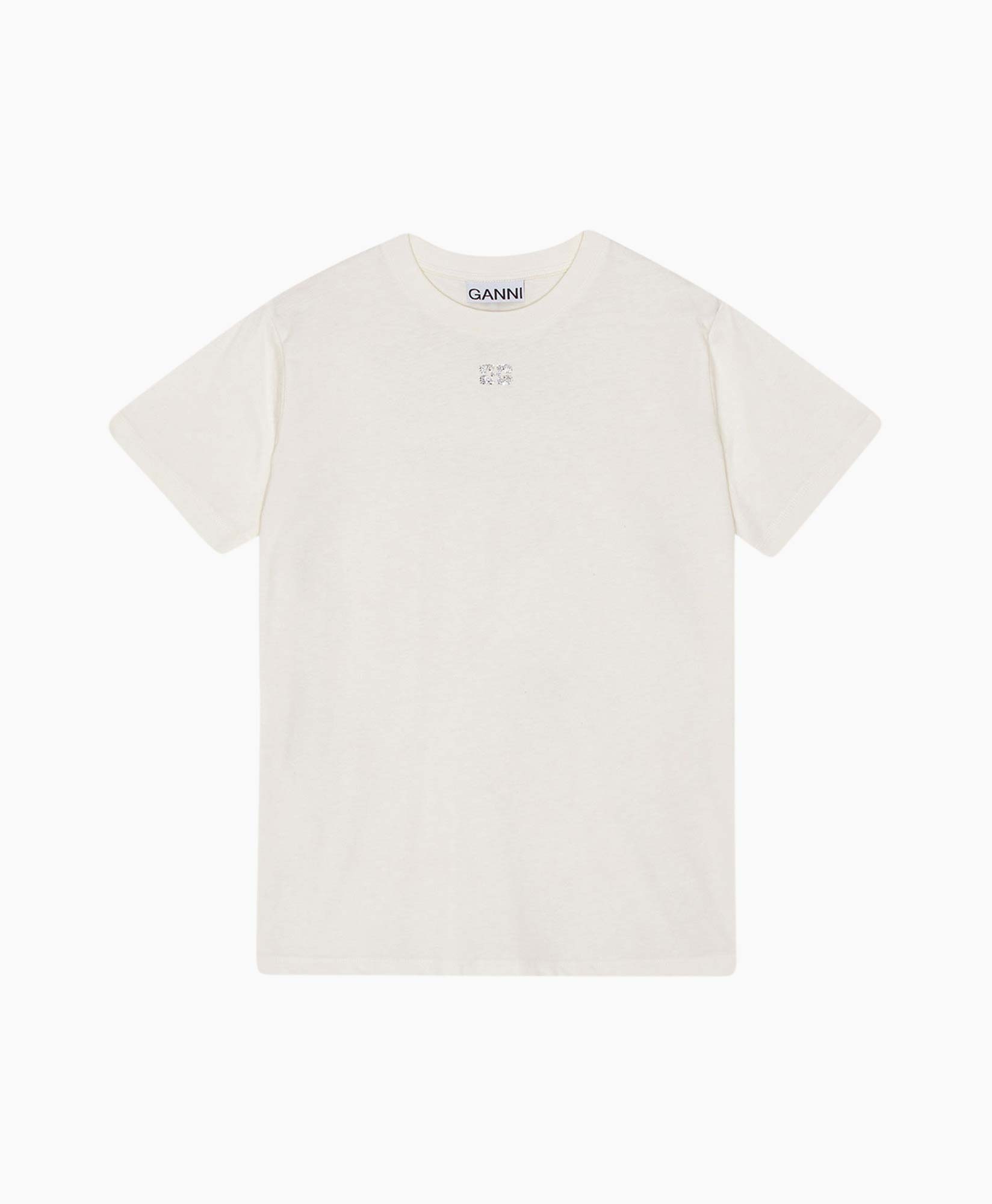 T-shirt Korte Mouw Basic Jersey Rhinestone Relaxed Ecru T-shirt Korte Mouw Basic Jersey Rhinestone Relaxed Ecru