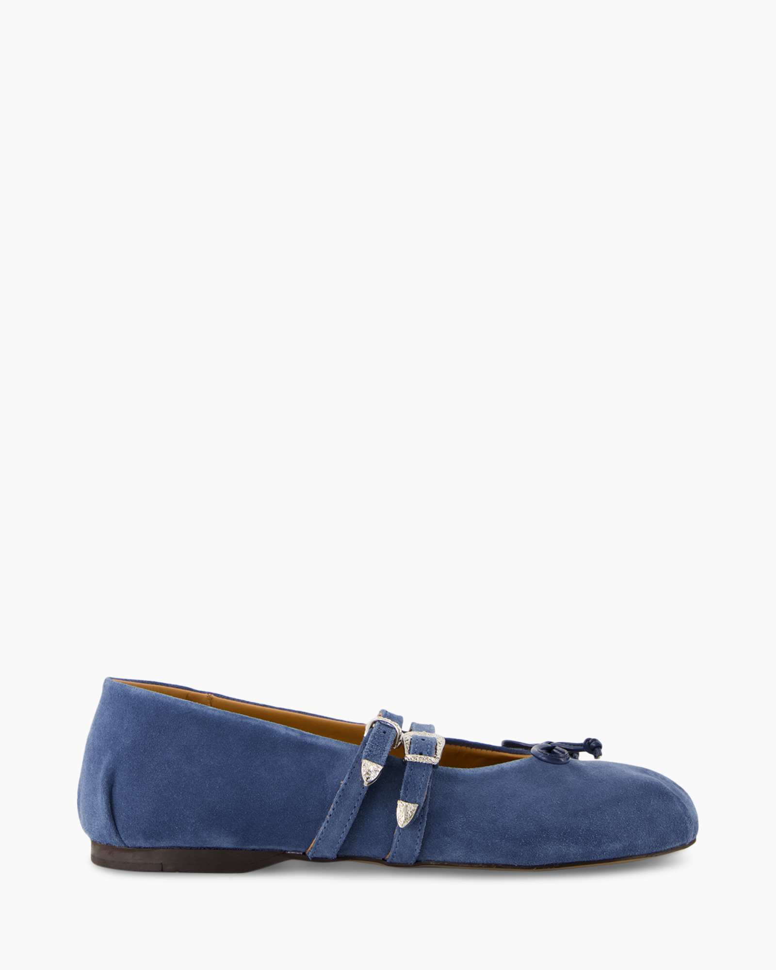 pantoffels, balettschoenen, blauw, suede, platte