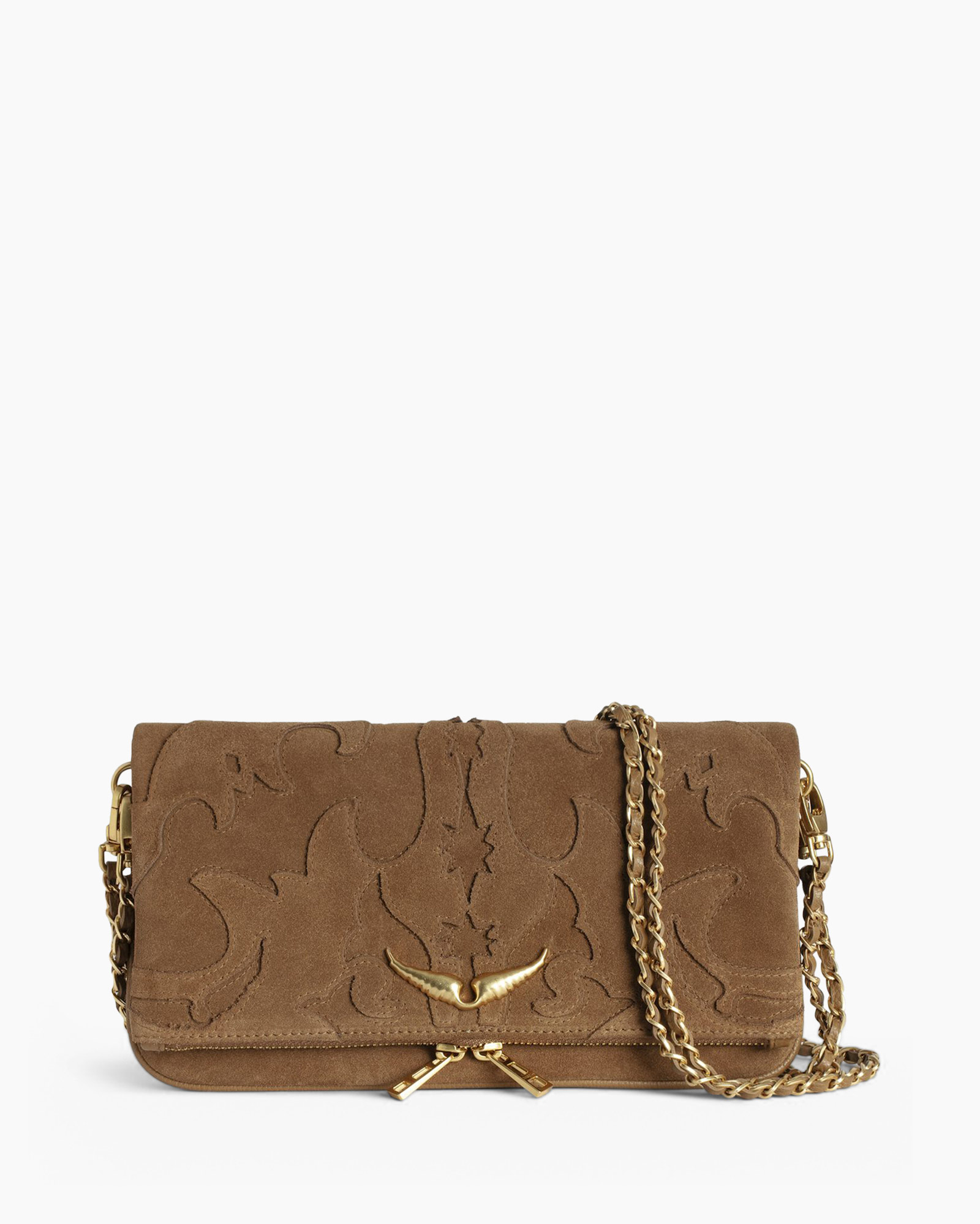 Crossbody Tas Rock Western Suede Cognac
