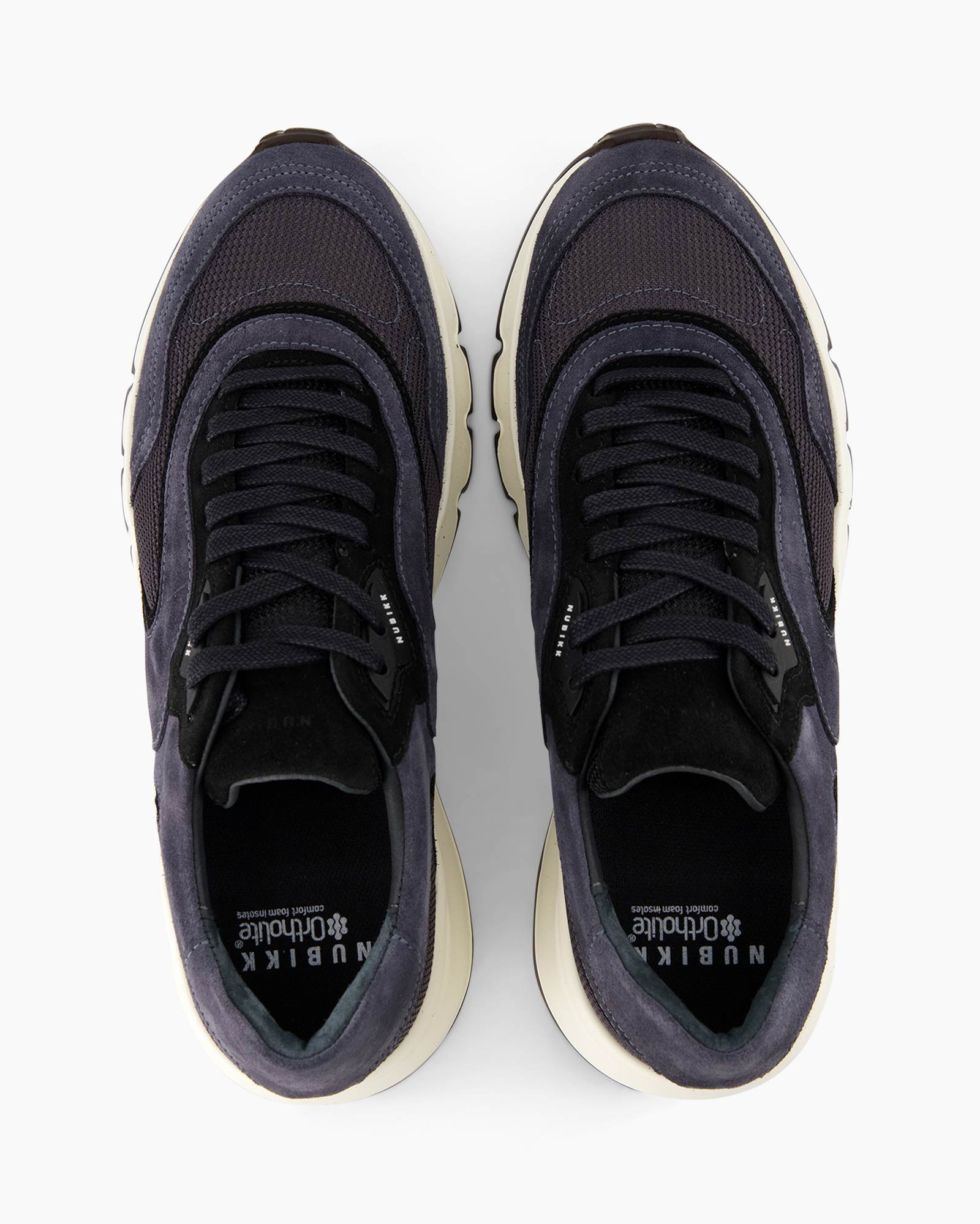 s-neakers, rennen, marineblauw, mesh, veters