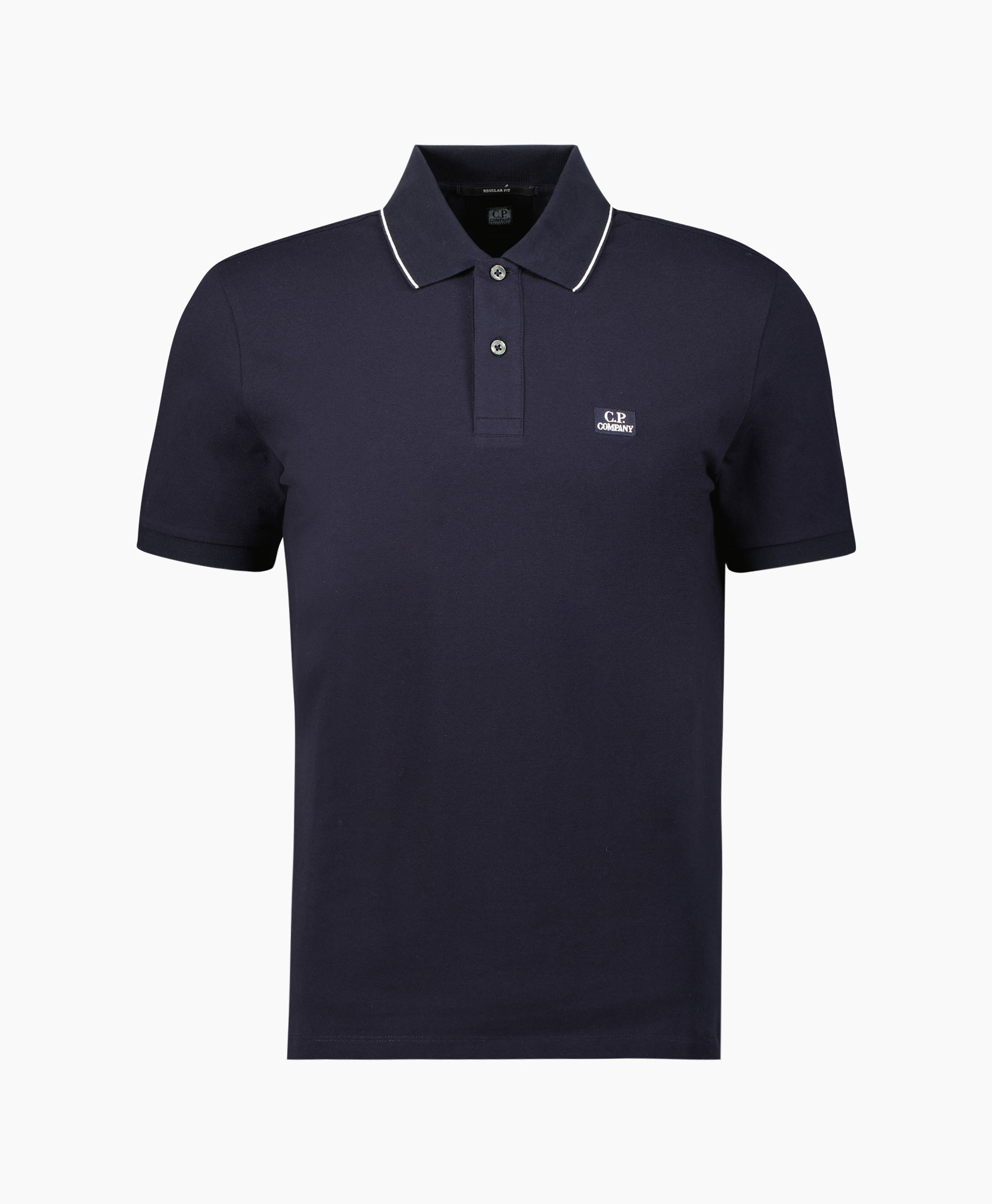 Cp Company Polo Stretch Piquet Regular Donker Blauw