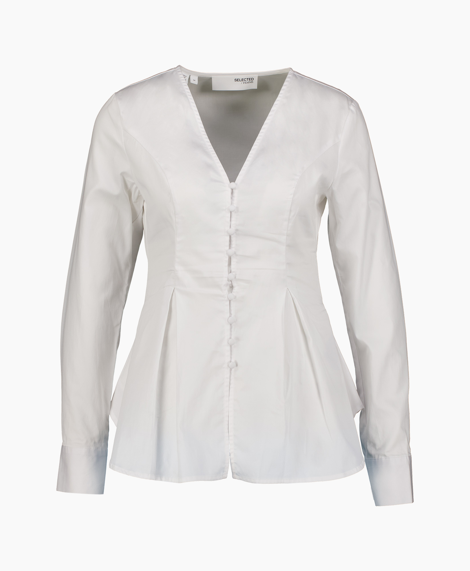 T-shirt Naja Ls Fitted Buttoned Shirt Wit