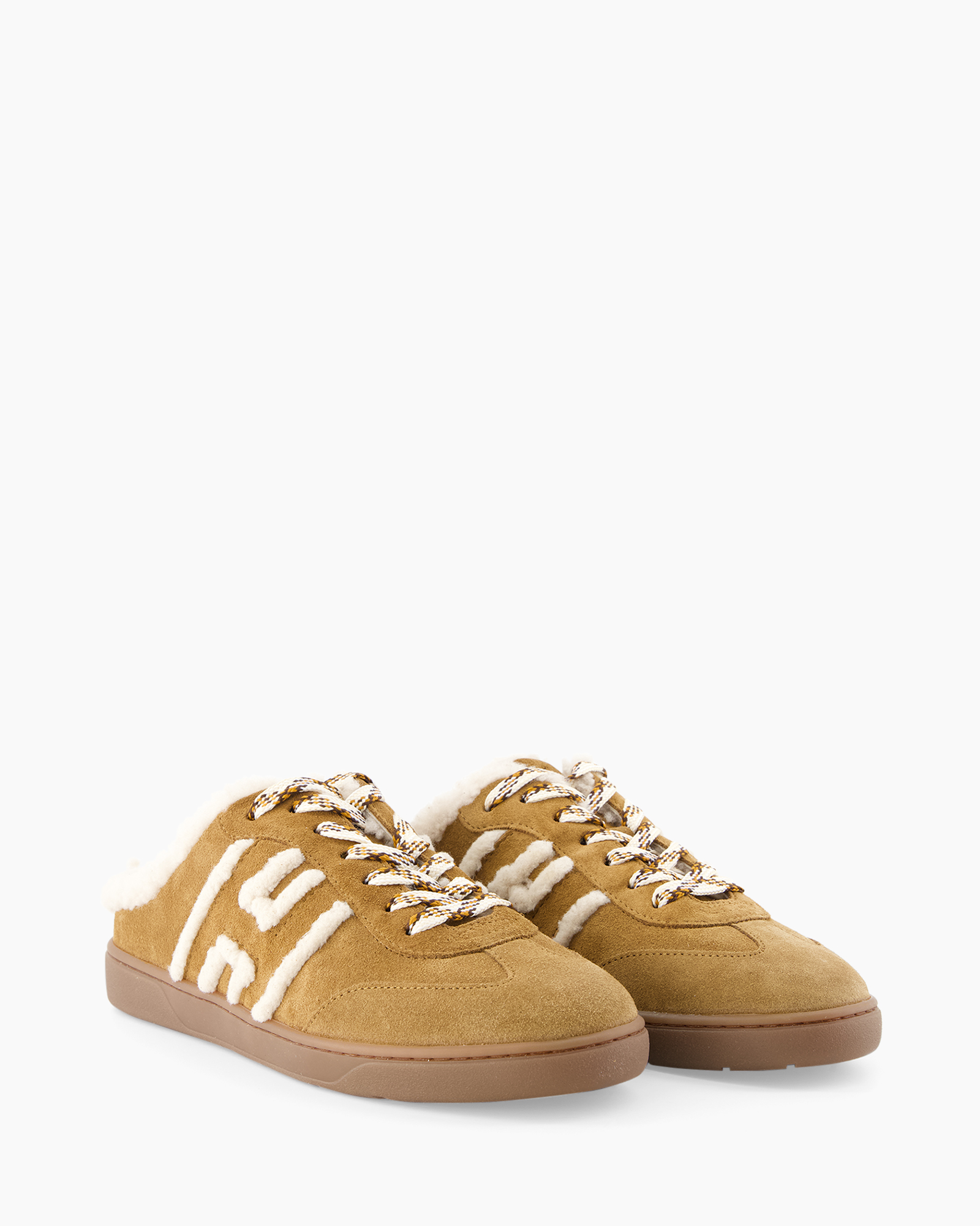 schoen, sneaker, loper, bruin, schapenwollen