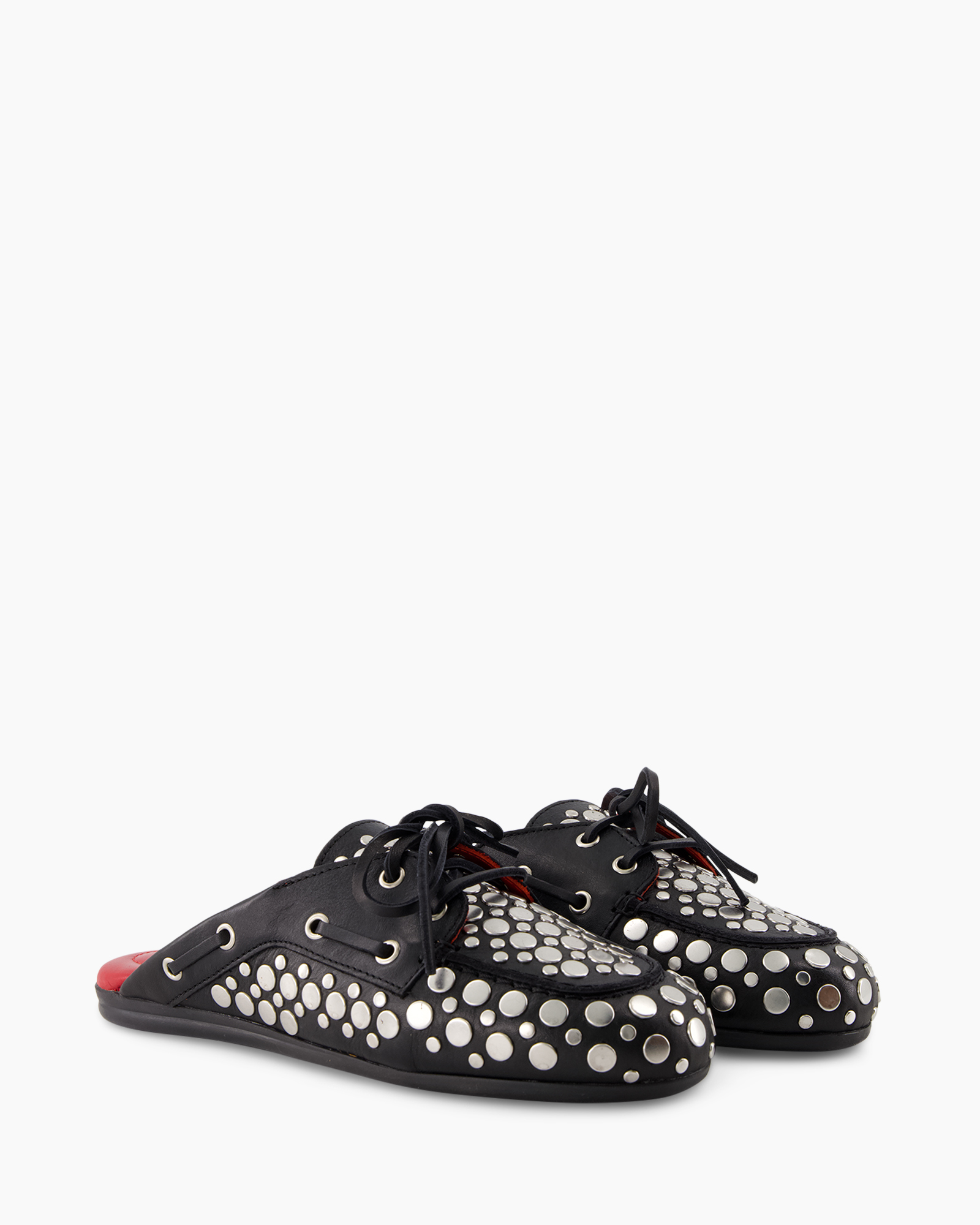 laarzen of leer, polkadots, zwart, open teen, veters