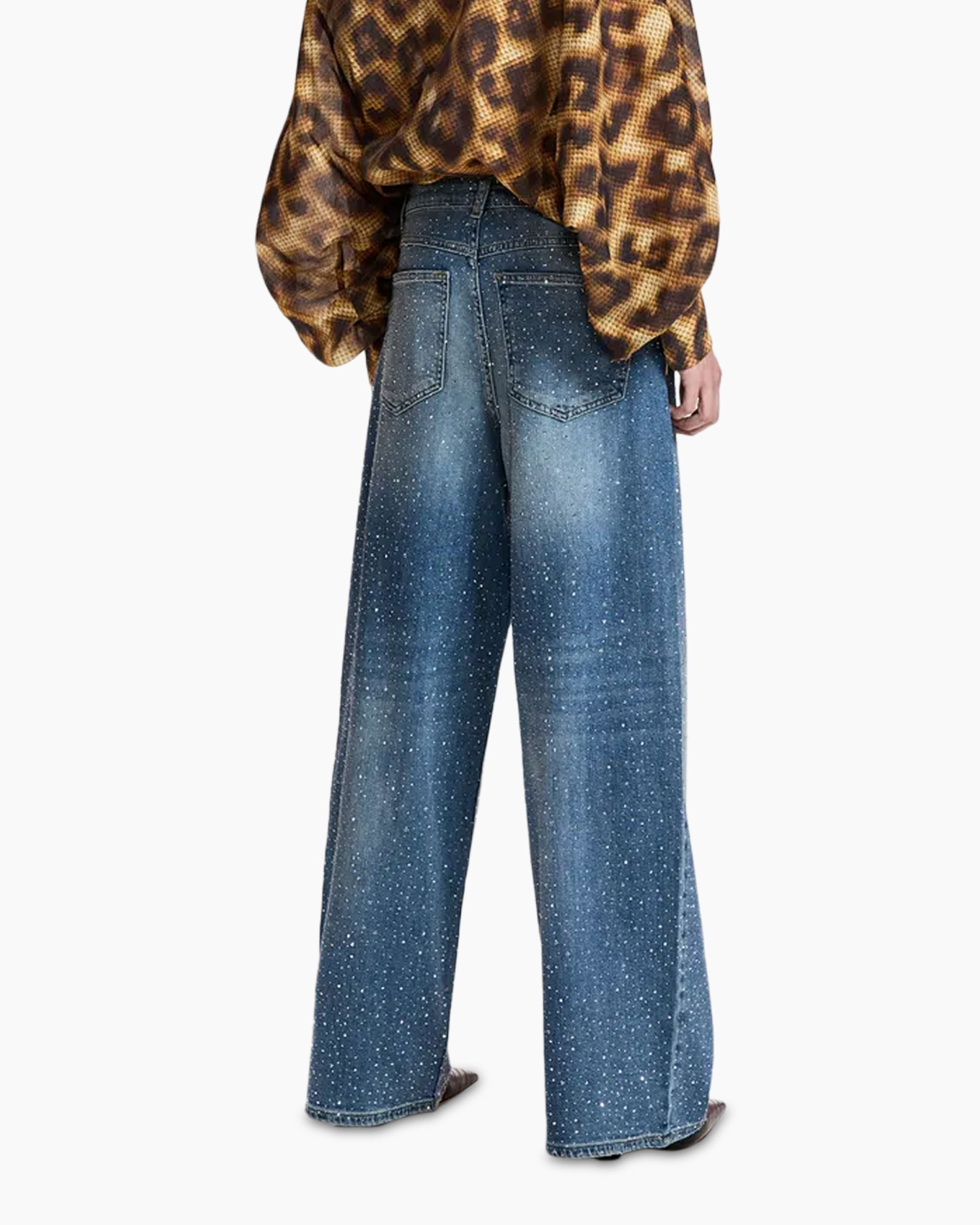 spijkerbroek, wijdte-ulg, stone wash, vlekken, denim