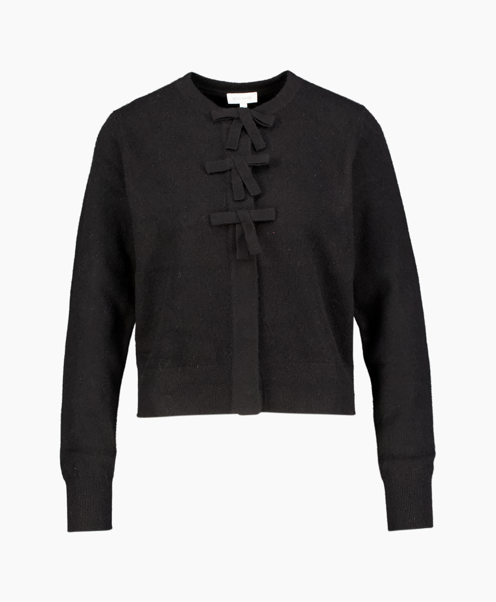 cardigan, zwart, brei, bandknoop detail, lange mouw
