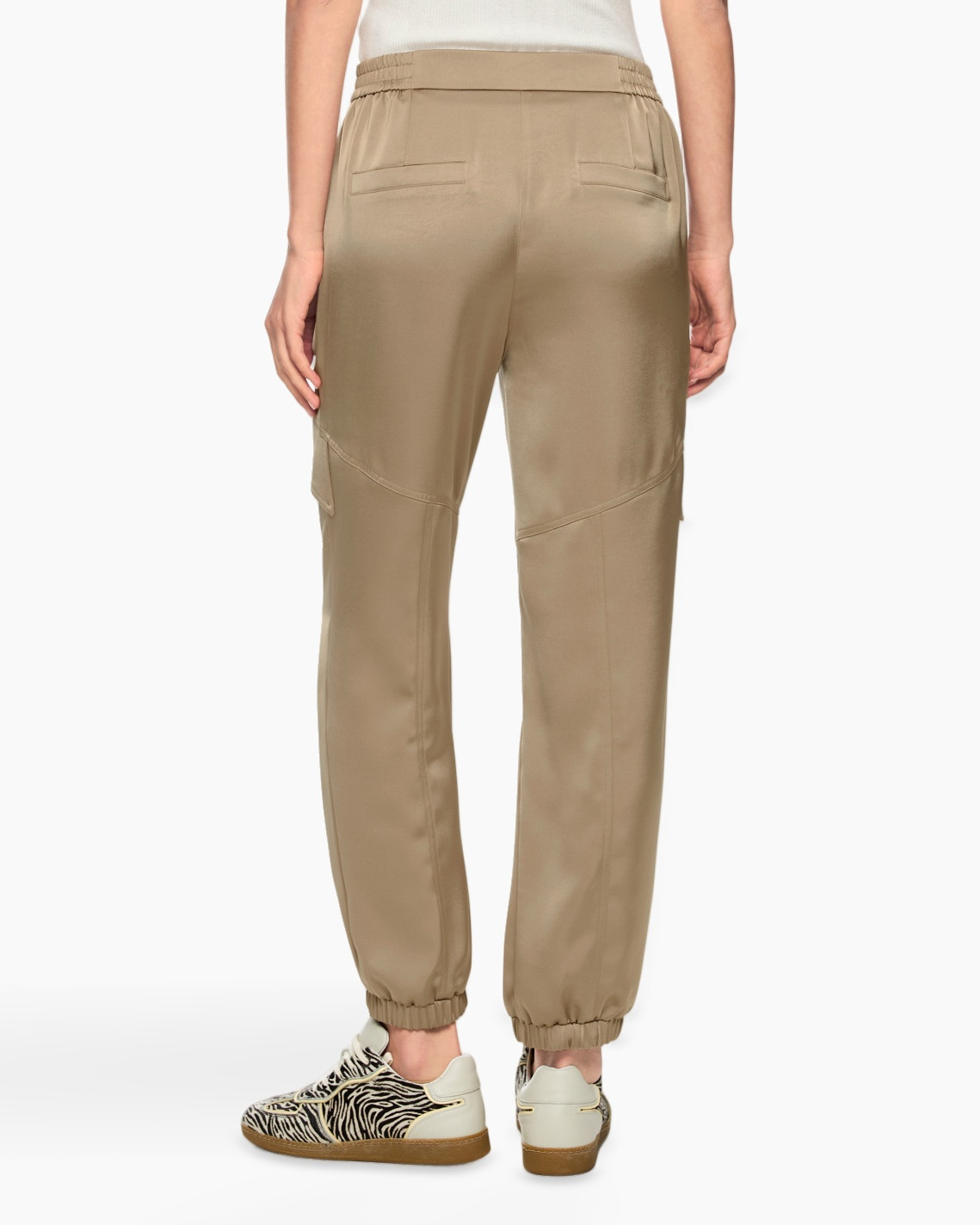 broek, cargo, beige, elastiek, jogger