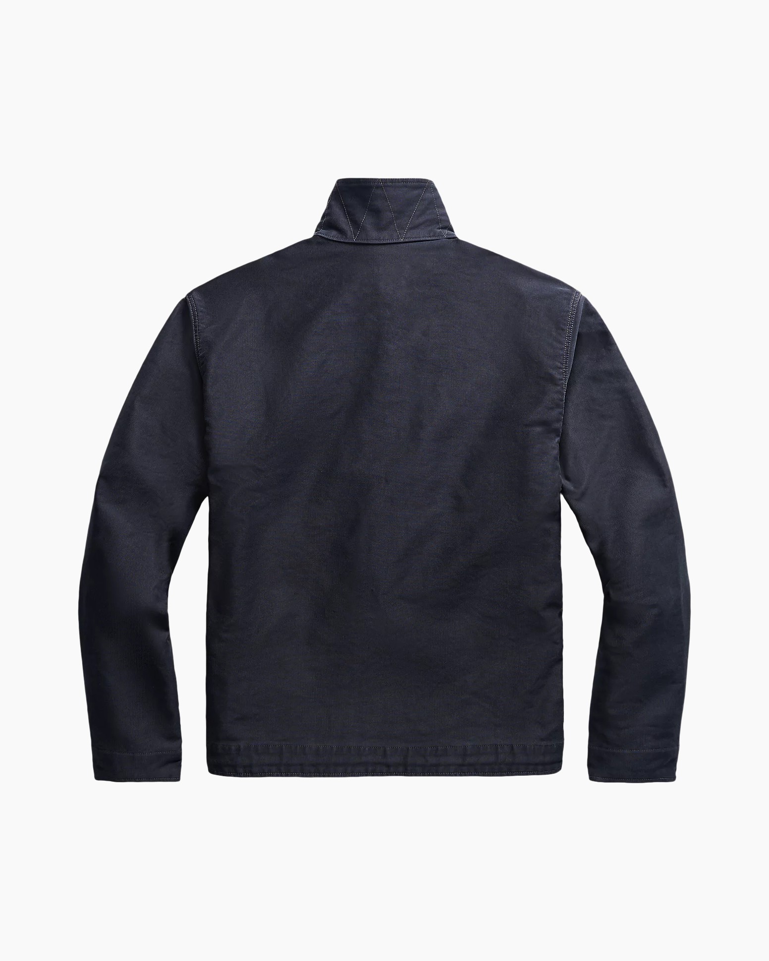 jas, marineblauw, corduroy kraag, knopen voor, zakken