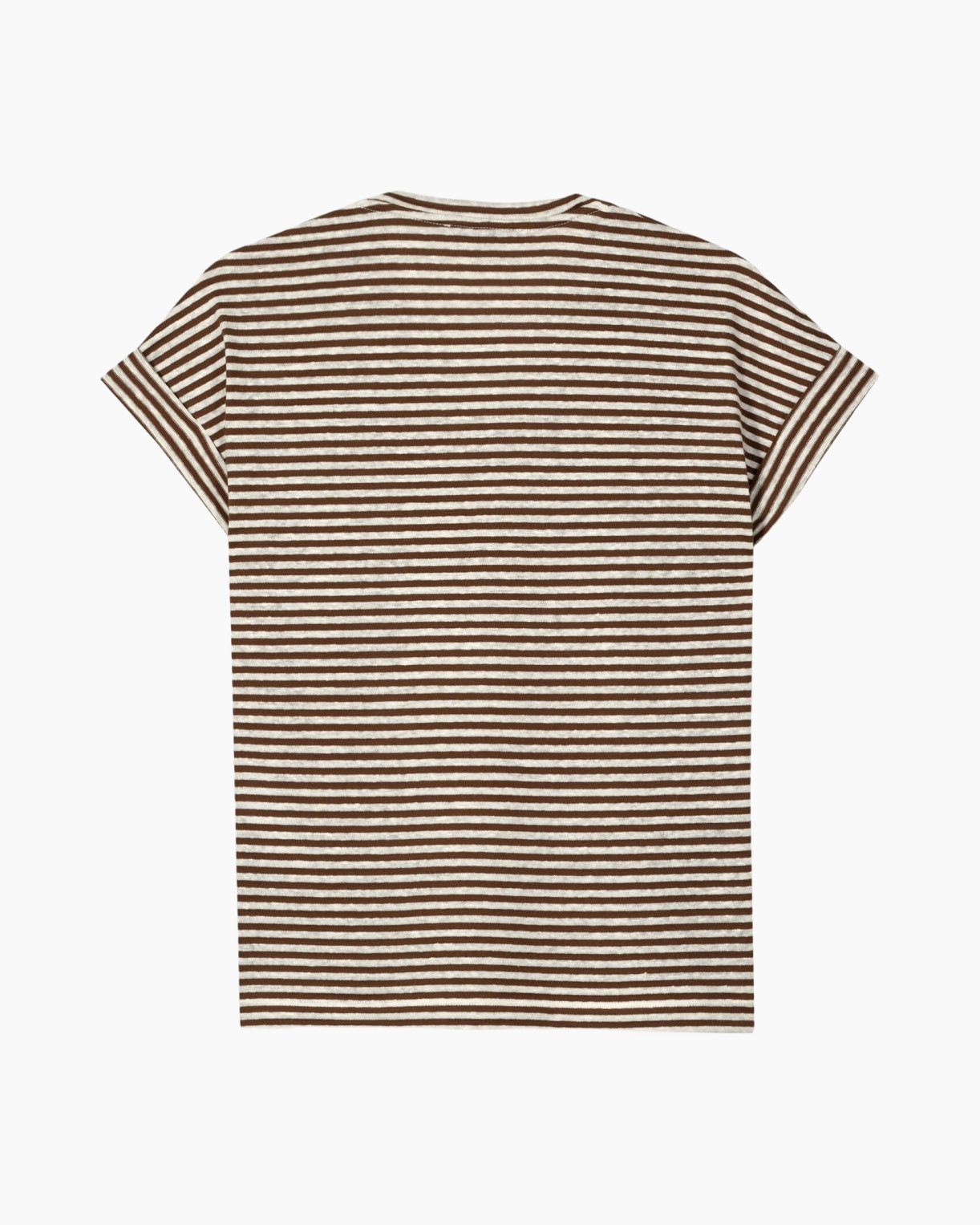 striped, t-shirt, brown, short-sleeve, cotton