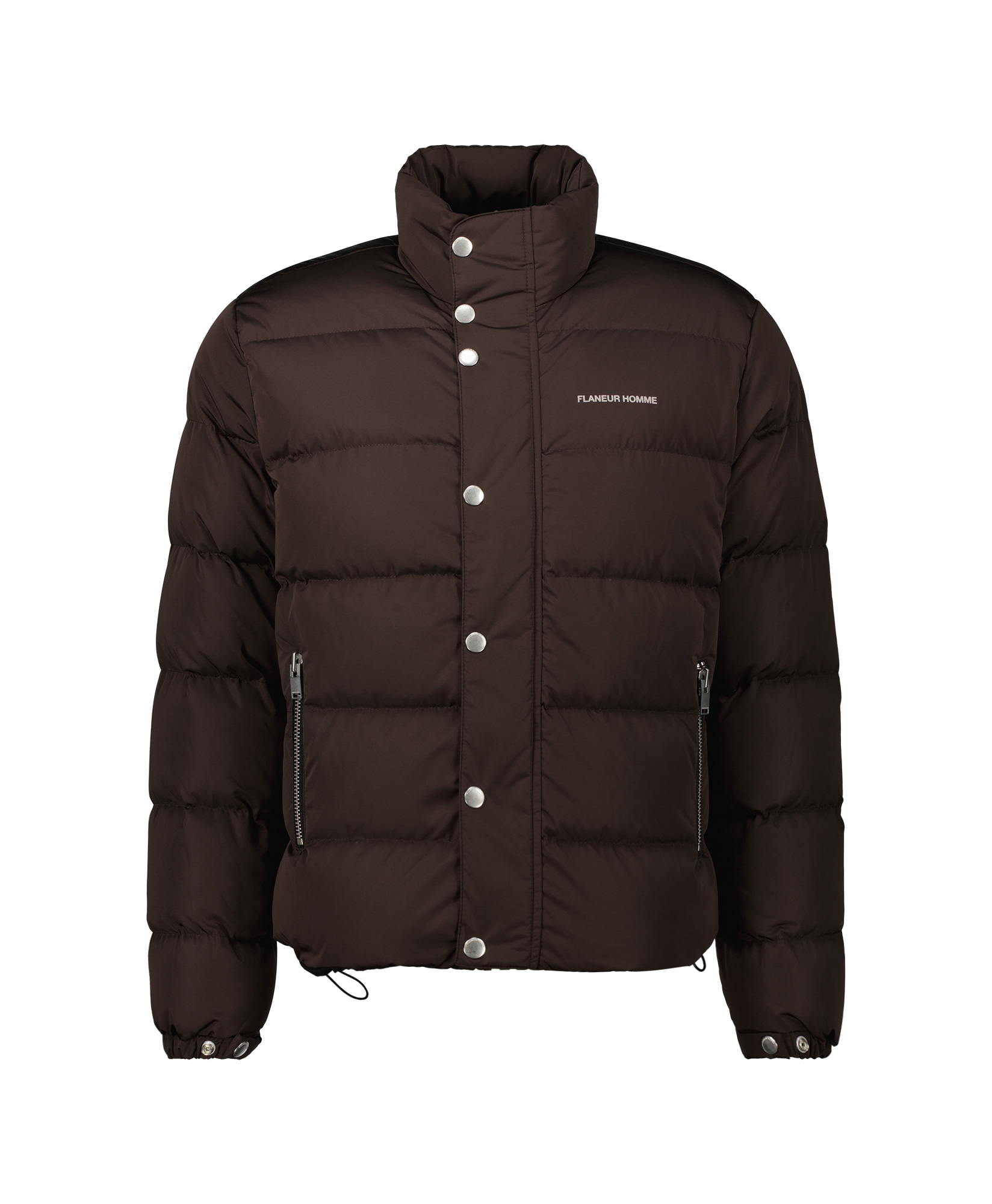 Flaneur Homme Jack Down Jacket Logo Brown Bruin