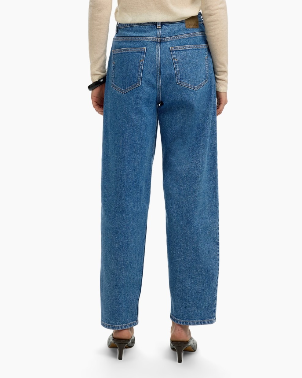 spijkerbroek, blauw, rechte pasvorm, ankellengte, denim