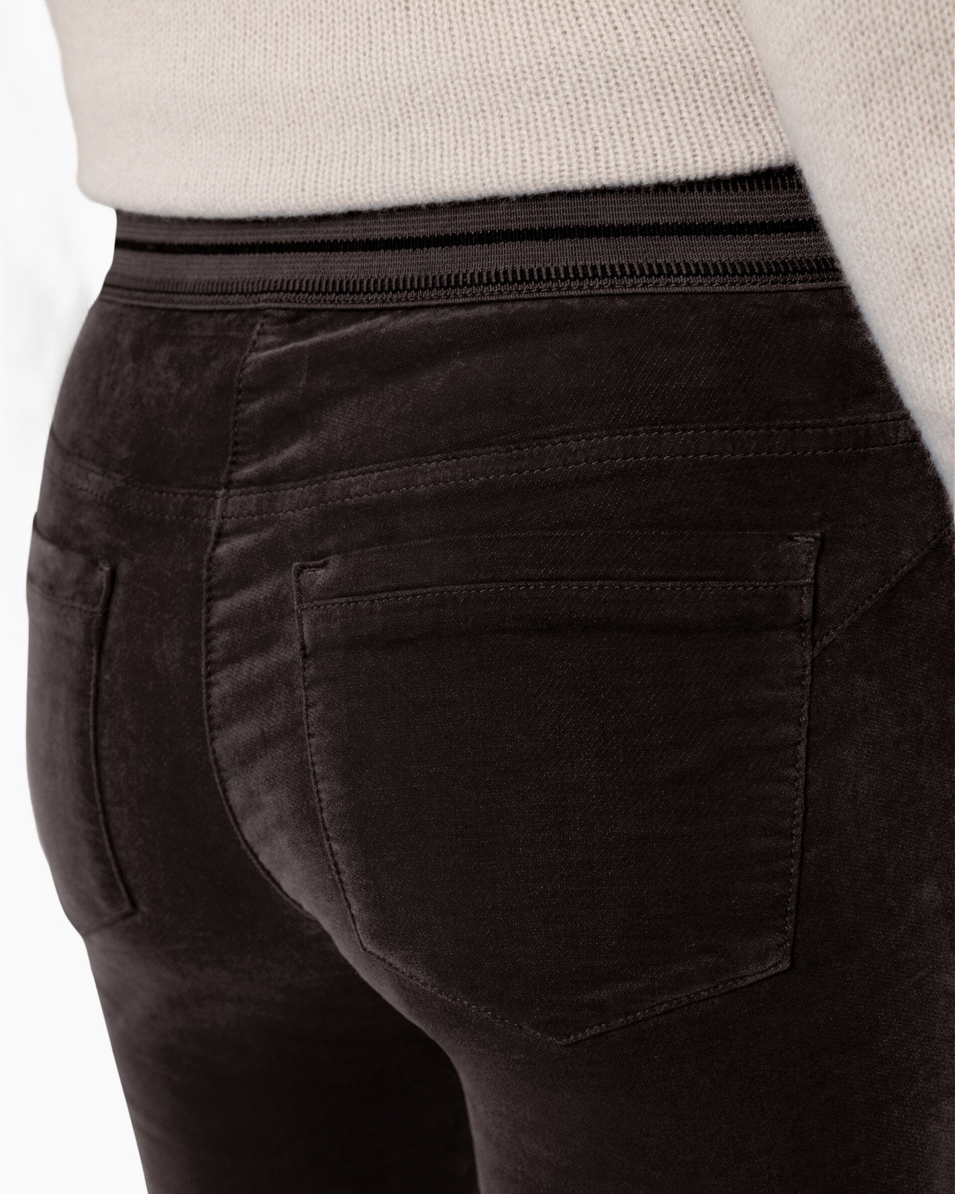 broeken, zwart, corduroy, slim-fit, enkellengte