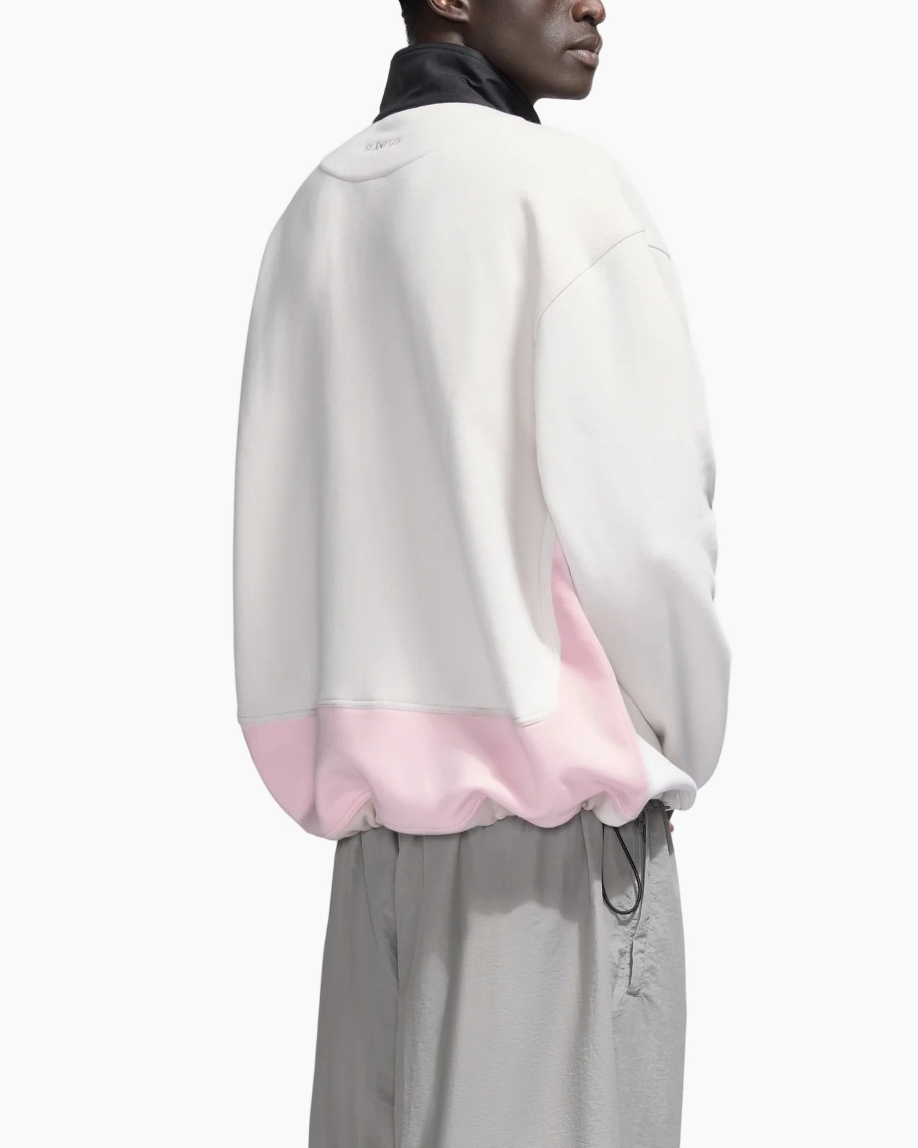 pullover, quater-zip, fleece, zakken?, roze kraag