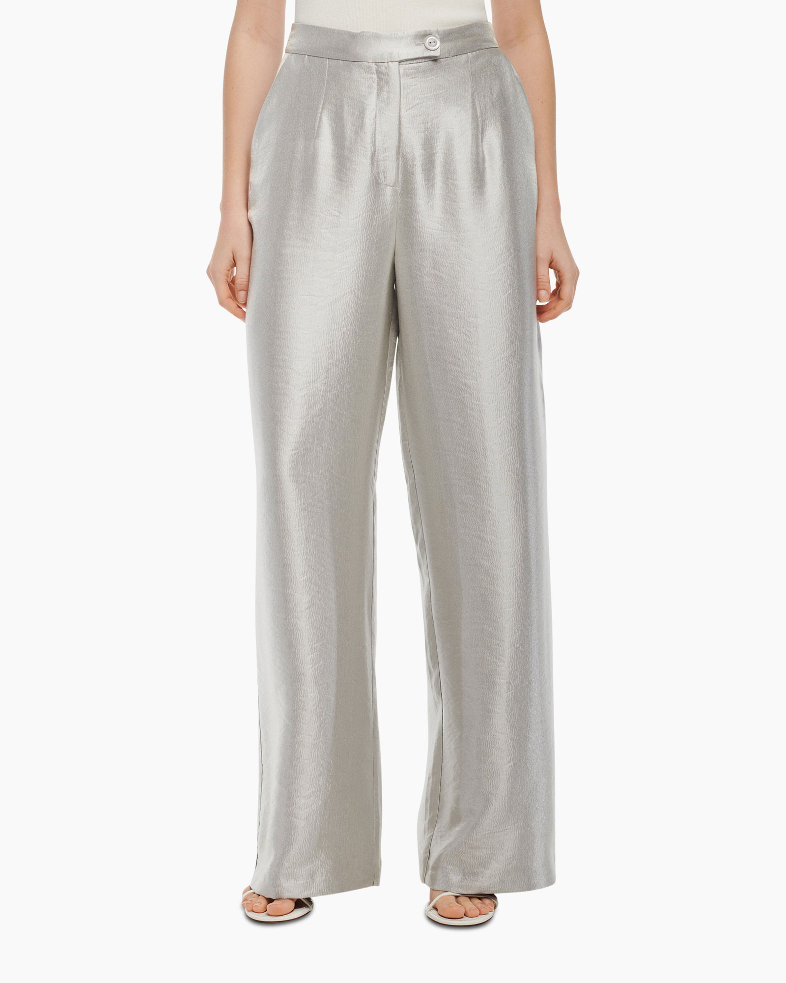 Pantalon Esma Shiney Licht Grijs