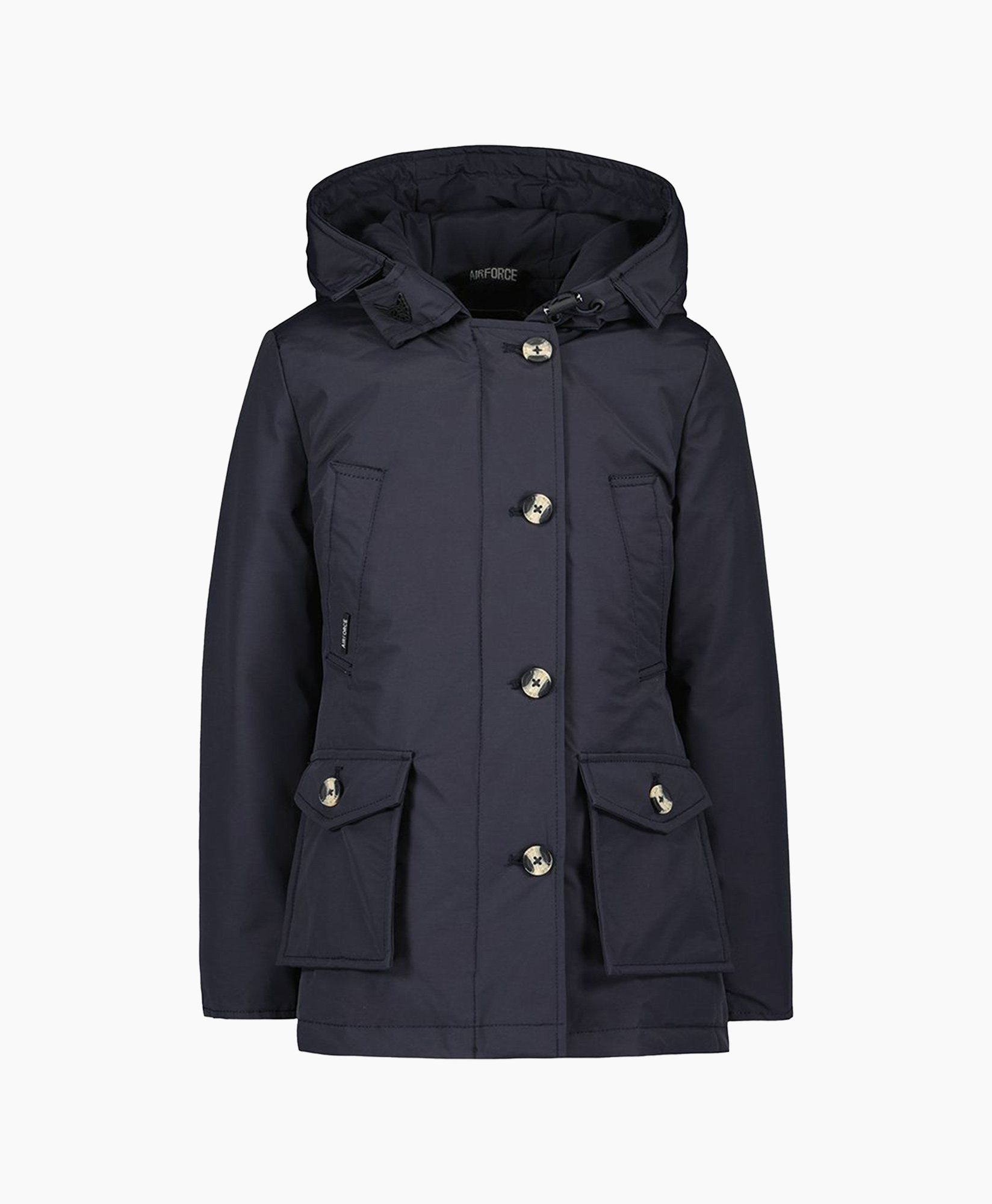 Gewatteerde Jas 4 Pocket Parka Donker Blauw