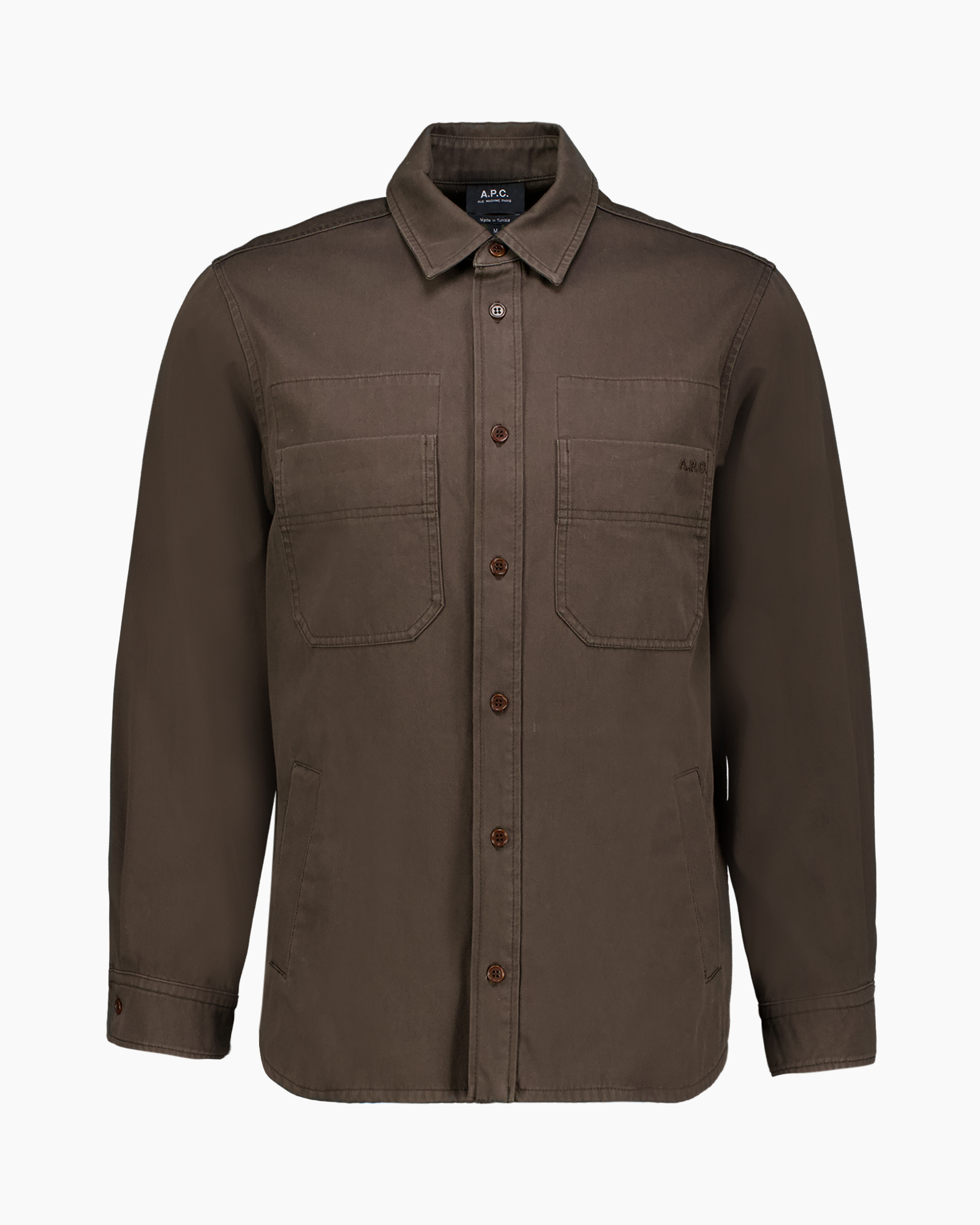 hemd, werkhemd, bruin, knopenhemd, zakken