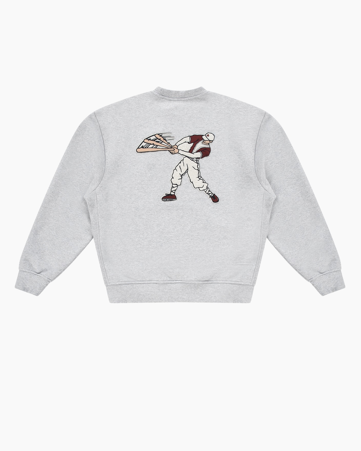 sweatshirt, grafisch, logo, crewneck, grijs