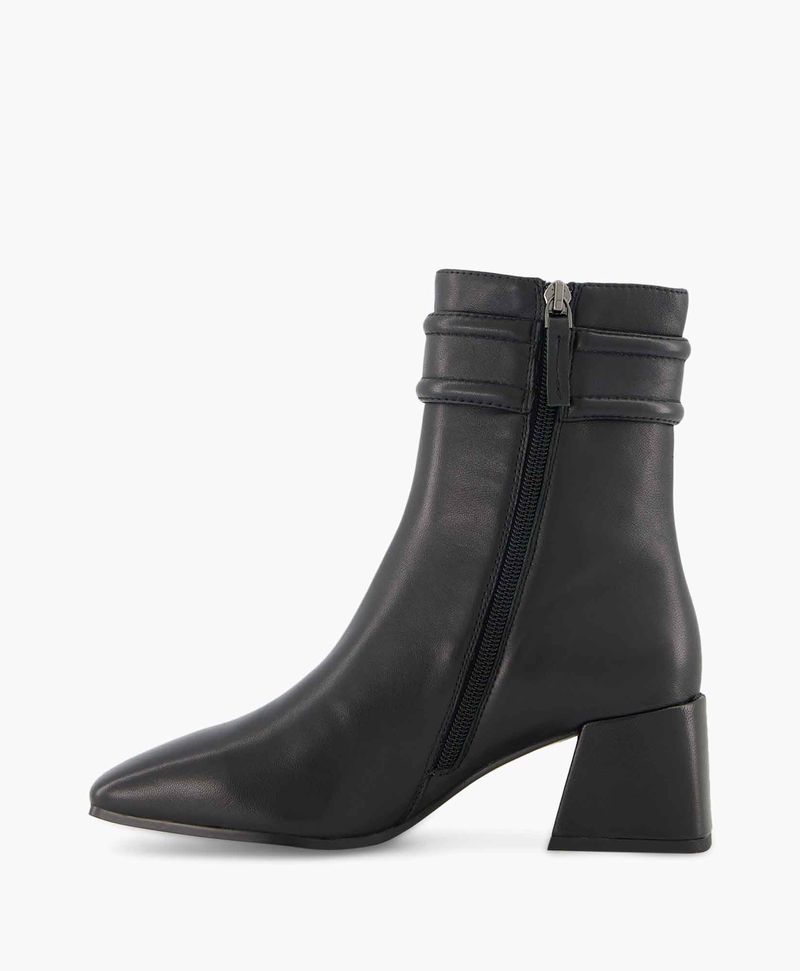 Enkellaars Kid Leather Zwart
