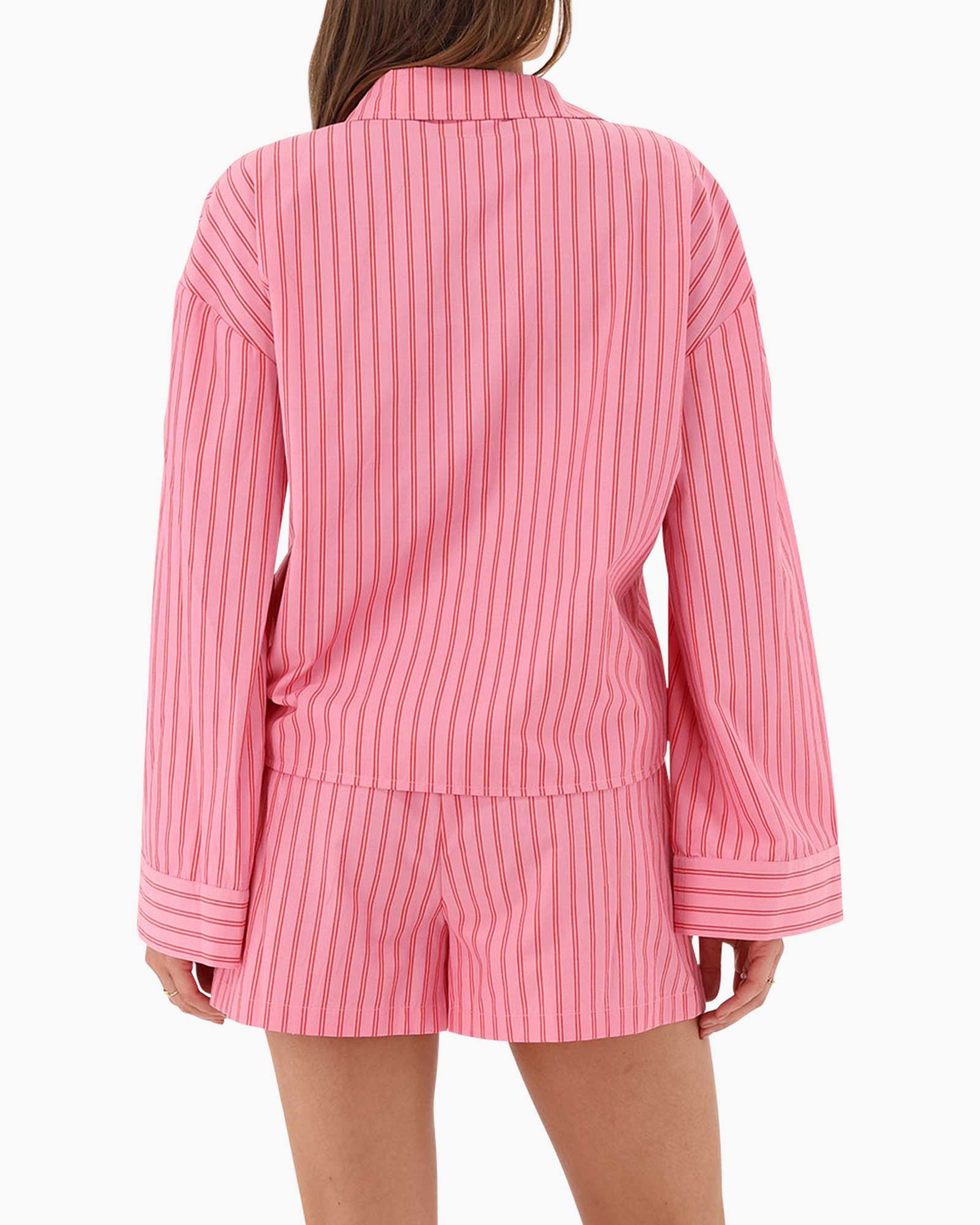 Top Long Sleeve Pyjama Blouse Rose