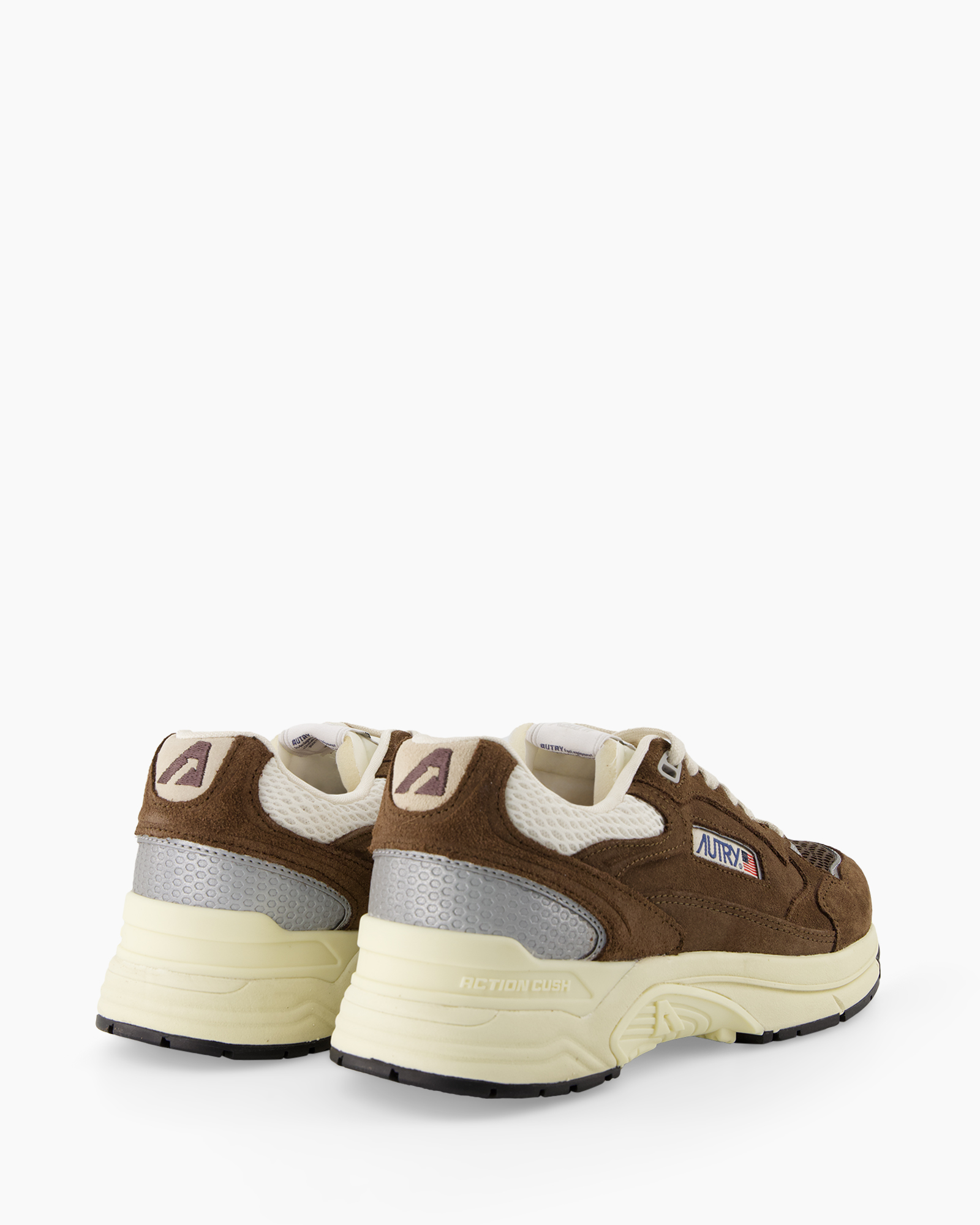 sneakers, bruin, suède, gaas,  chunky zool
