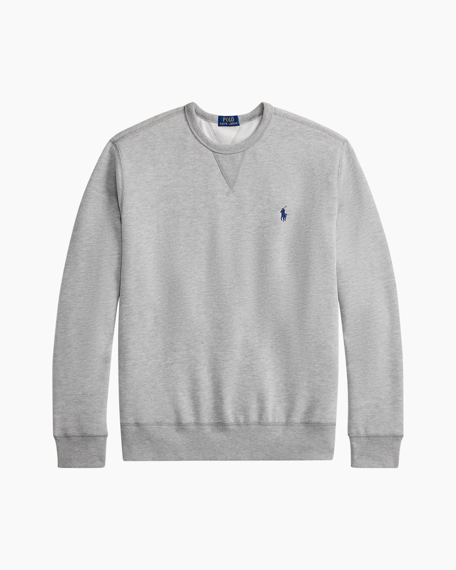 Sweatshirt, Grijs, Kraagloze, Lange mouwen, Kleine polo-logo