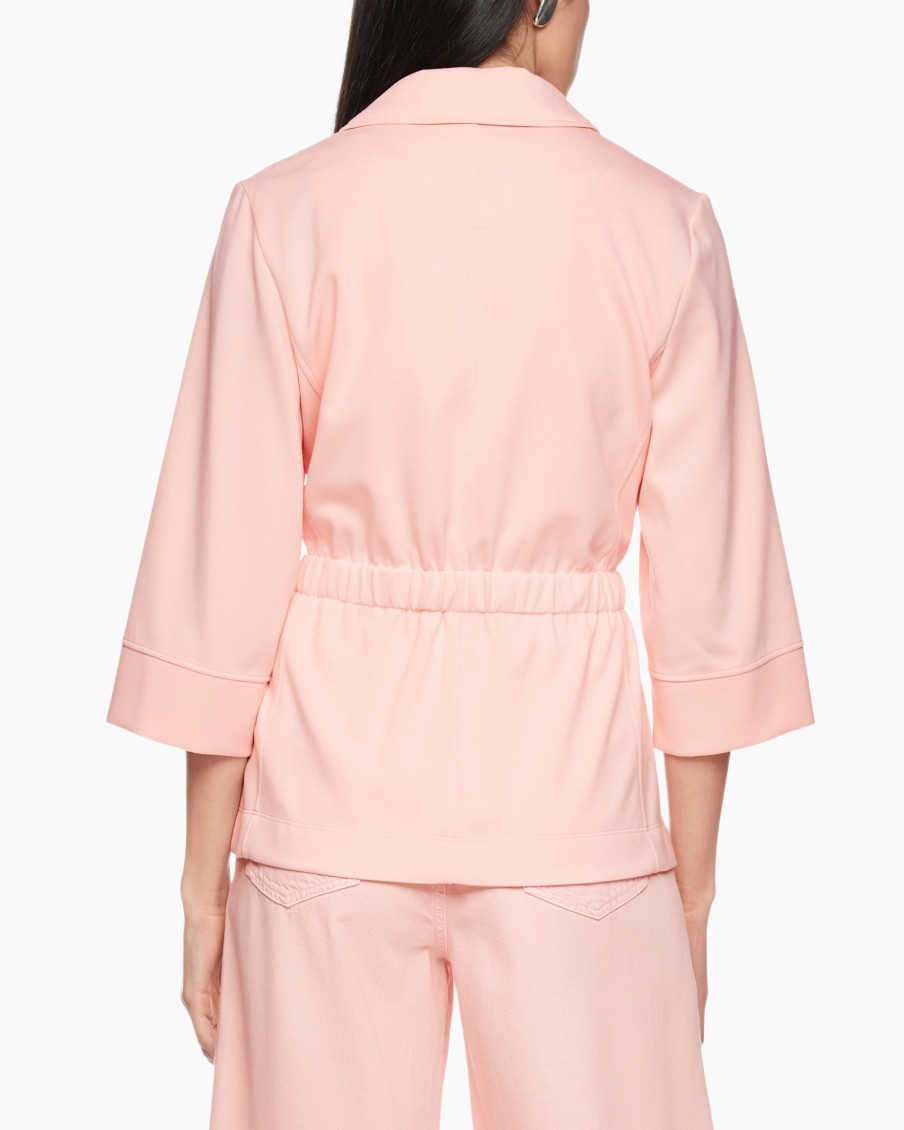 blazer, jacket, peach, loungewear, belted