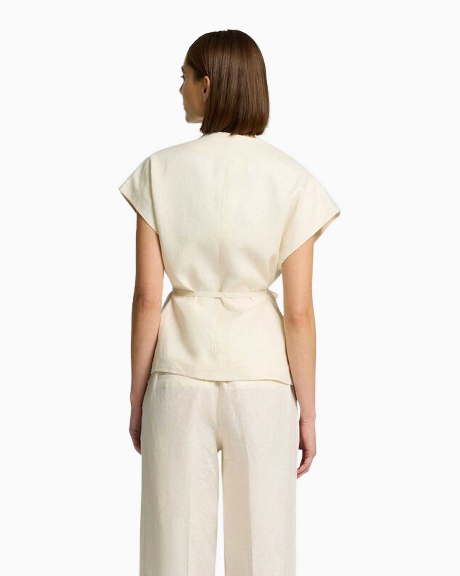 Gilet Lia Linen Vest Off White