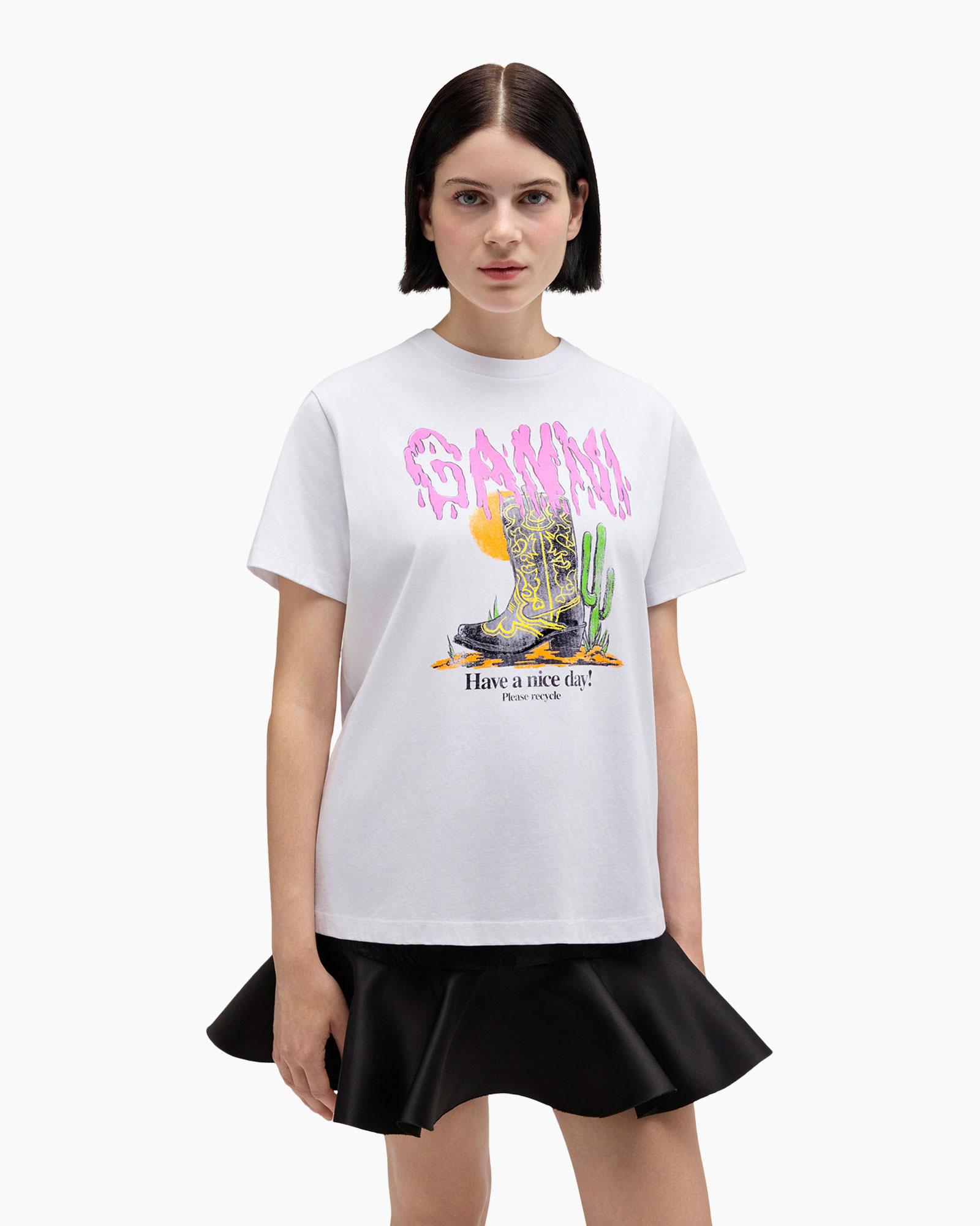 T-shirt Korte Mouw Basic Cotton Jersey Wit