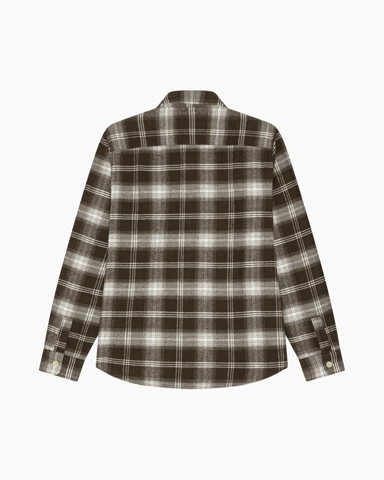 flanel overhemd, ruitjes, knopen shirt, lange mouwen, bruin