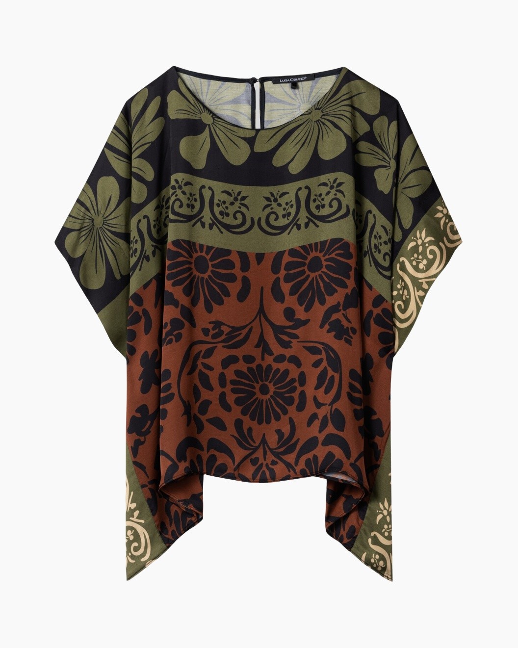 poncho, patroon, bloemen, multikleur, vlechtvormig