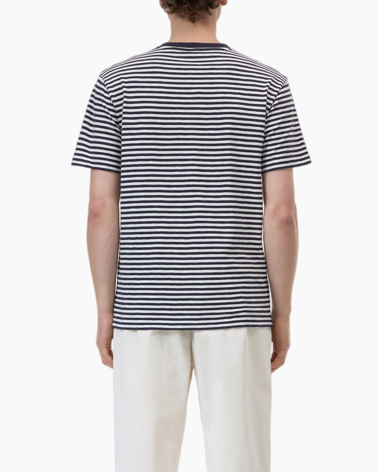 hemd met strepen, gestreepte t-shirt, blauw-wit, korte mouwen, rond hals