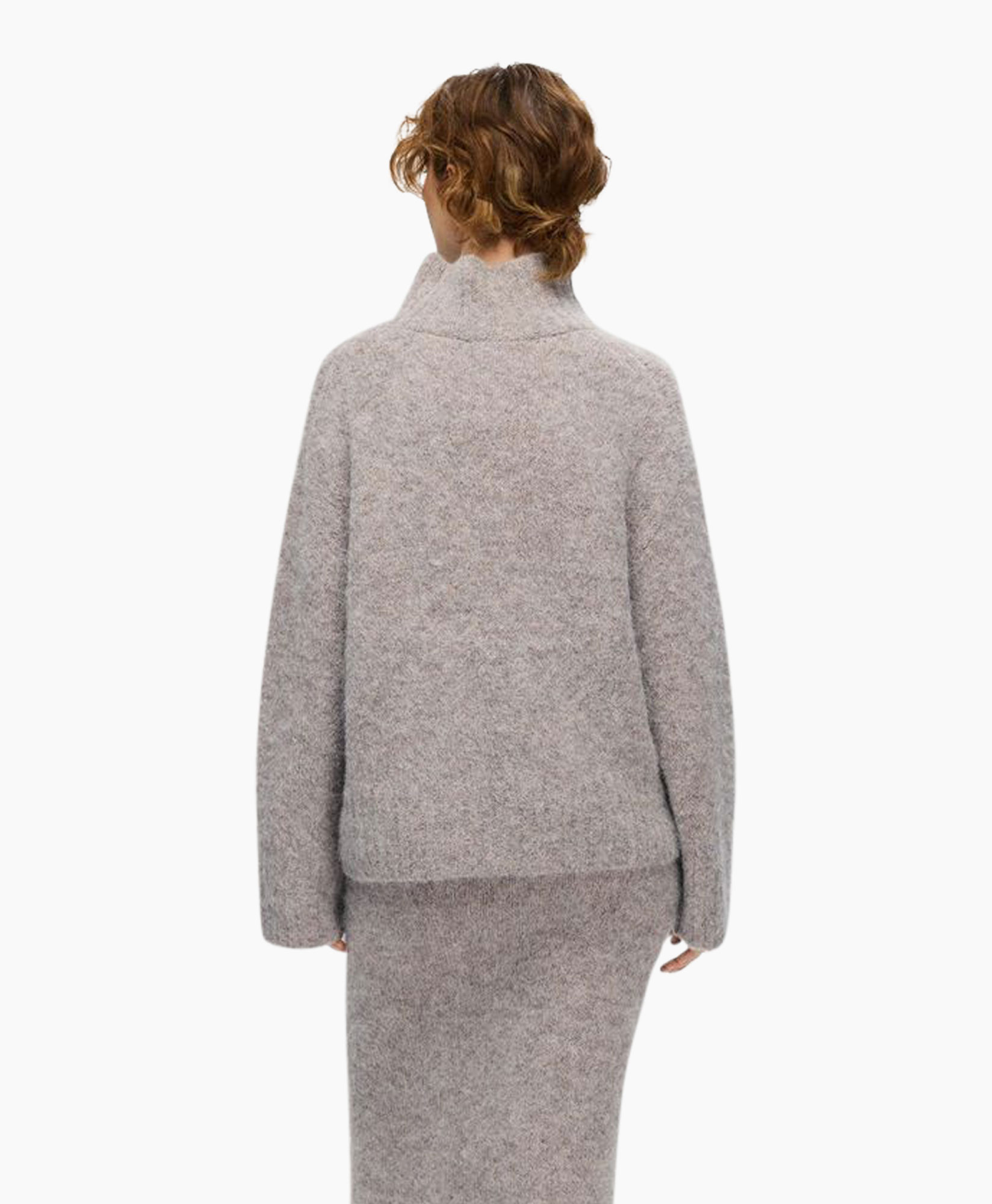 Gebreide Trui Gabella Ls Knit High-neck W Grijs